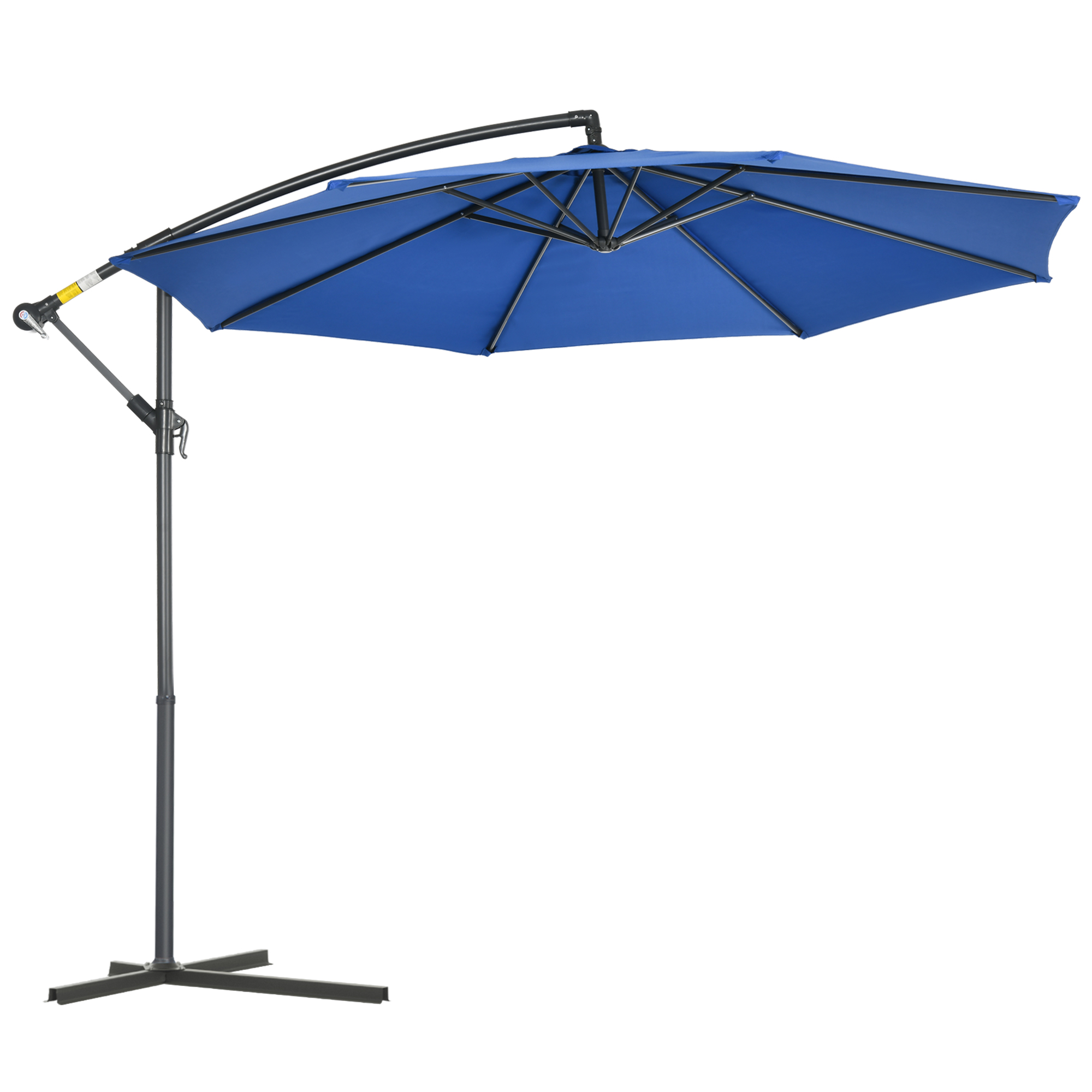Parasol déporté octogonal inclinable rabattable Ø 2,97 m bleu