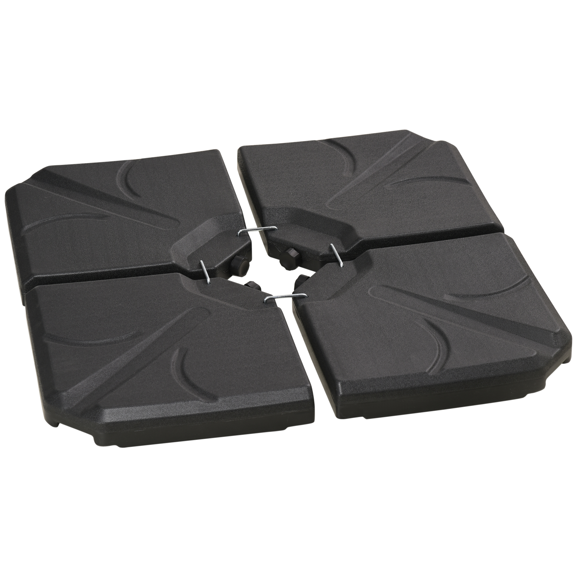 Lot de 4 dalles de lestage pour parasol déporté HDPE texturé noir