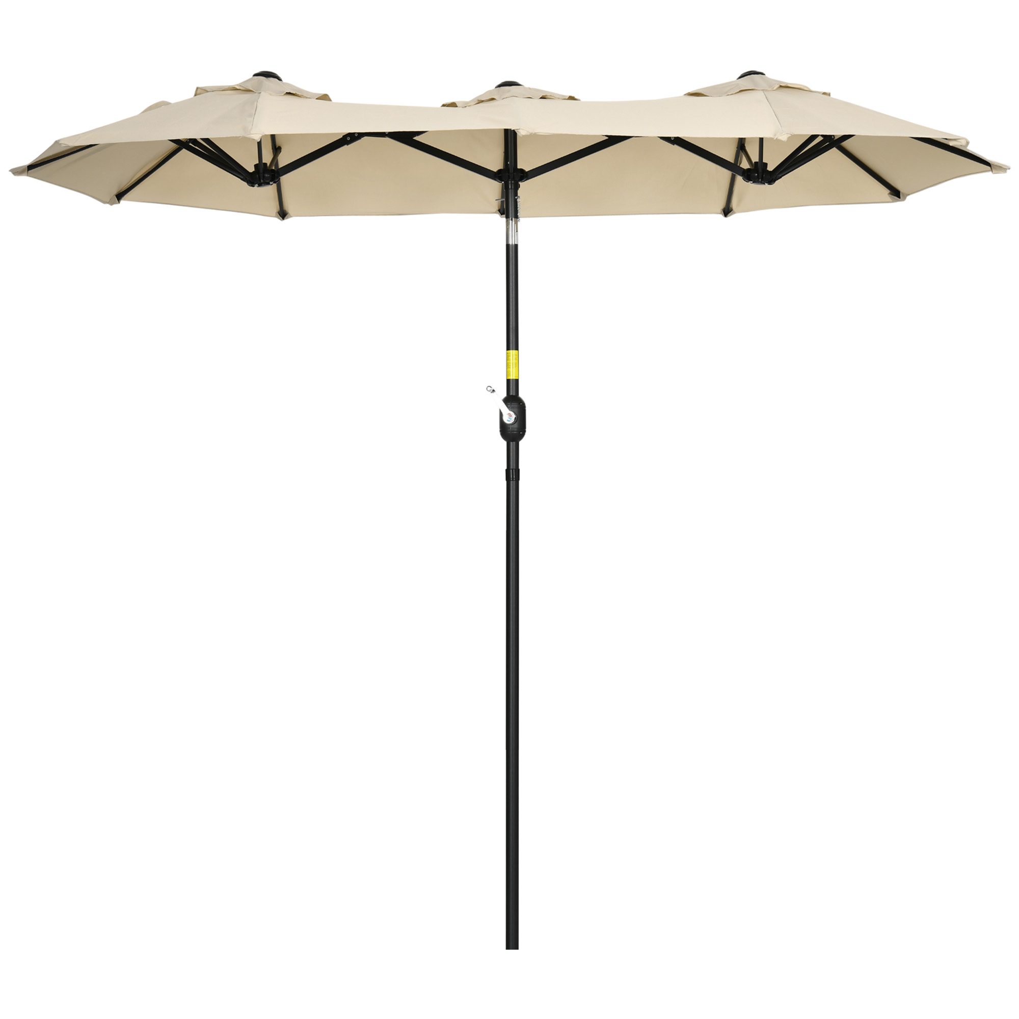 Parasol de jardin XL manivelle acier polyester haute densité