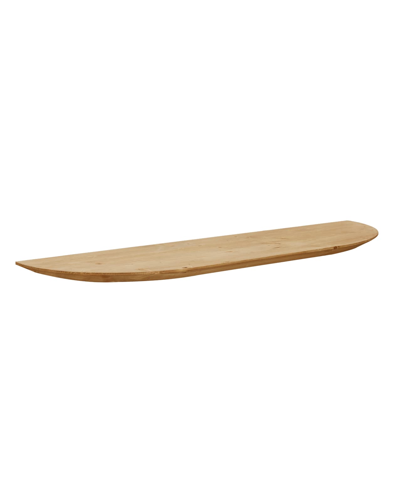 Étagère arrondie en bois de sapin flottant marron 160×3,2cm