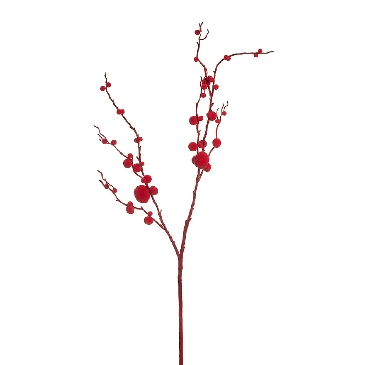 Branche de boules de coton rouge H96
