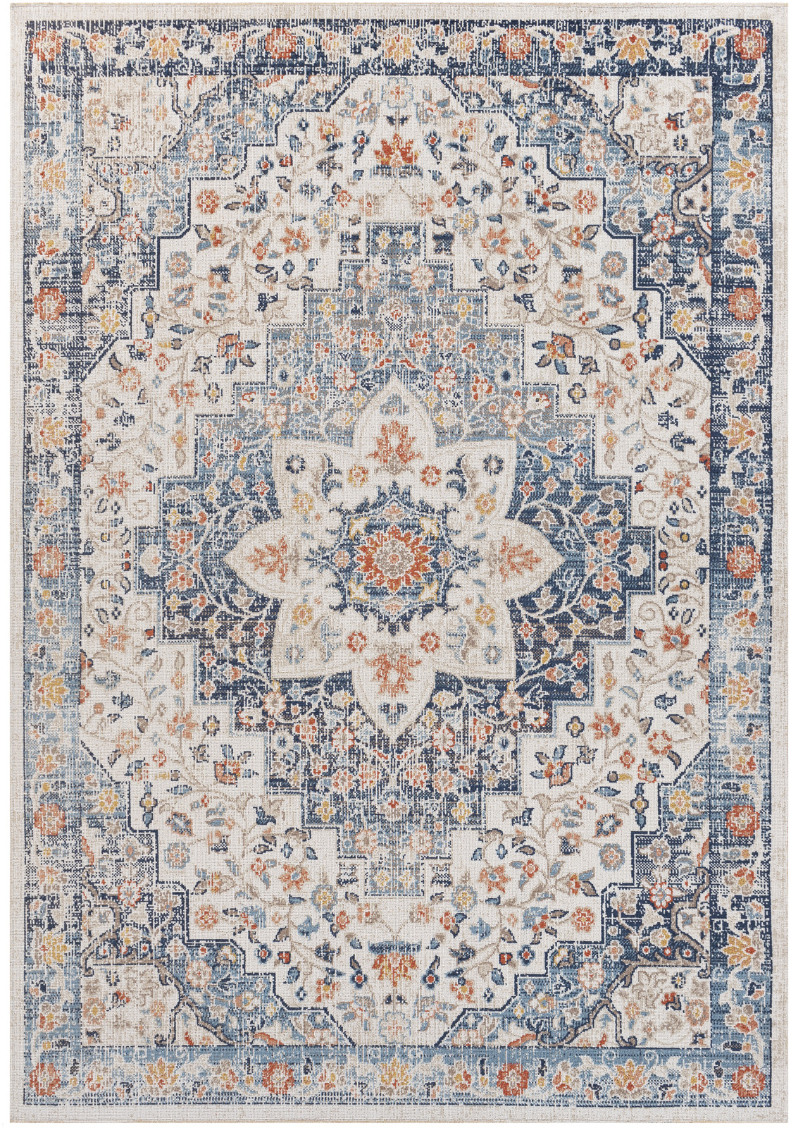 Tapis d'Extérieur/Intérieur Bleu/Beige 80x220