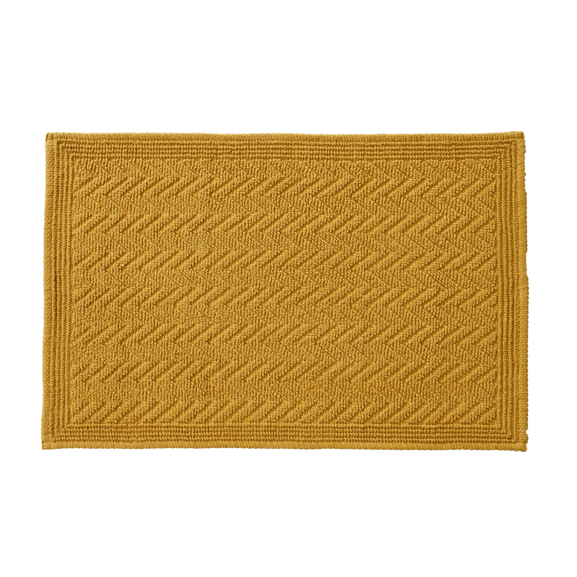 tapis de bain 60x120 jaune en coton