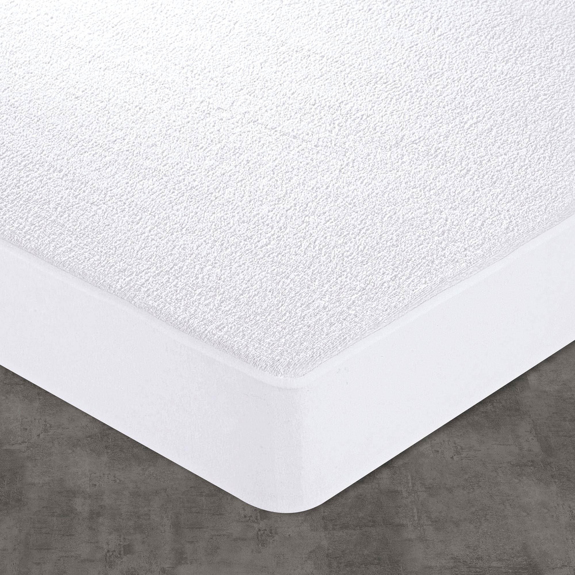 Protection de matelas 140x190 blanche en polyester 175 g/m²