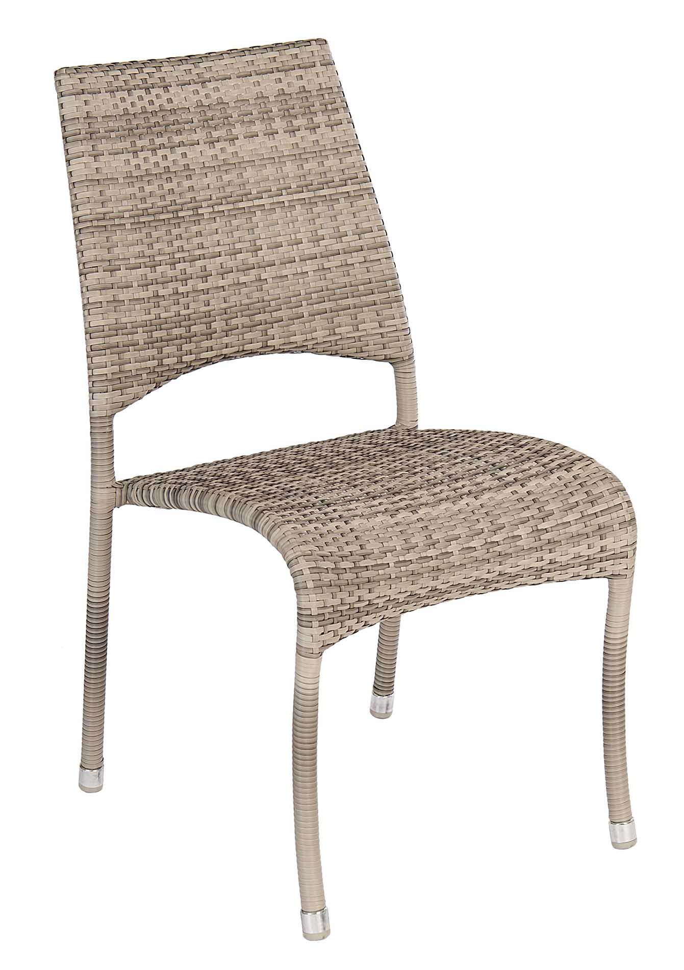 Chaise empilable en aluminium et fibres synthétiques crème