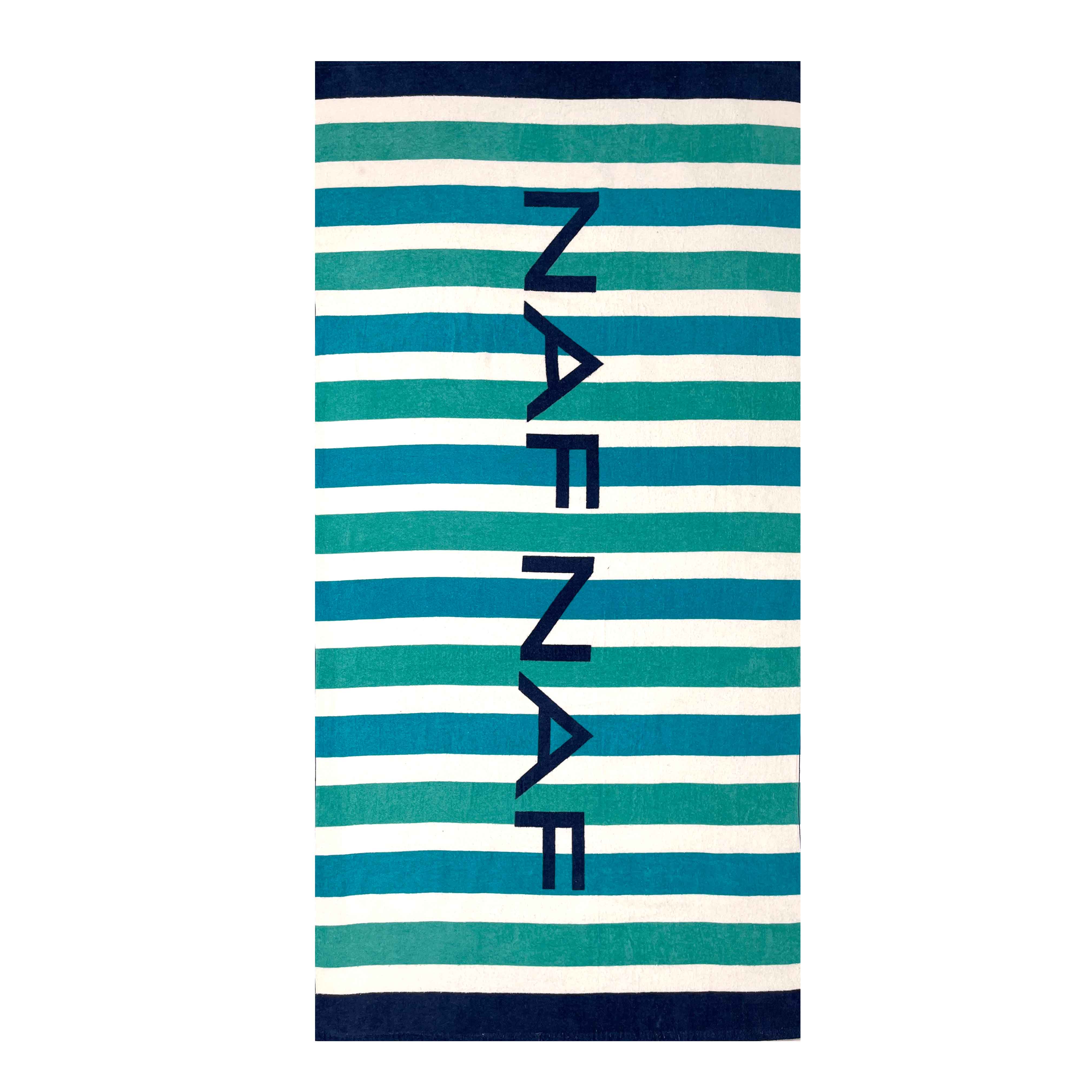 serviette de plage 80x160 cm bleu
