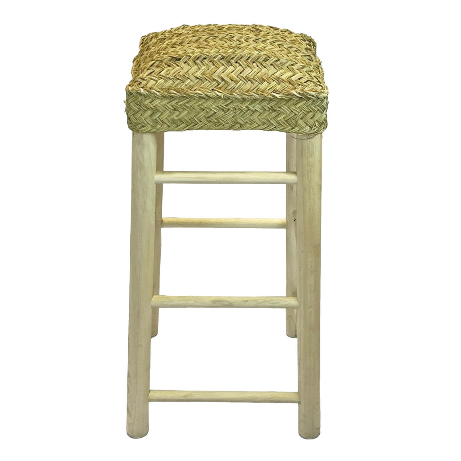 Tabouret de bar avec assise en fibres naturelles 74 cm