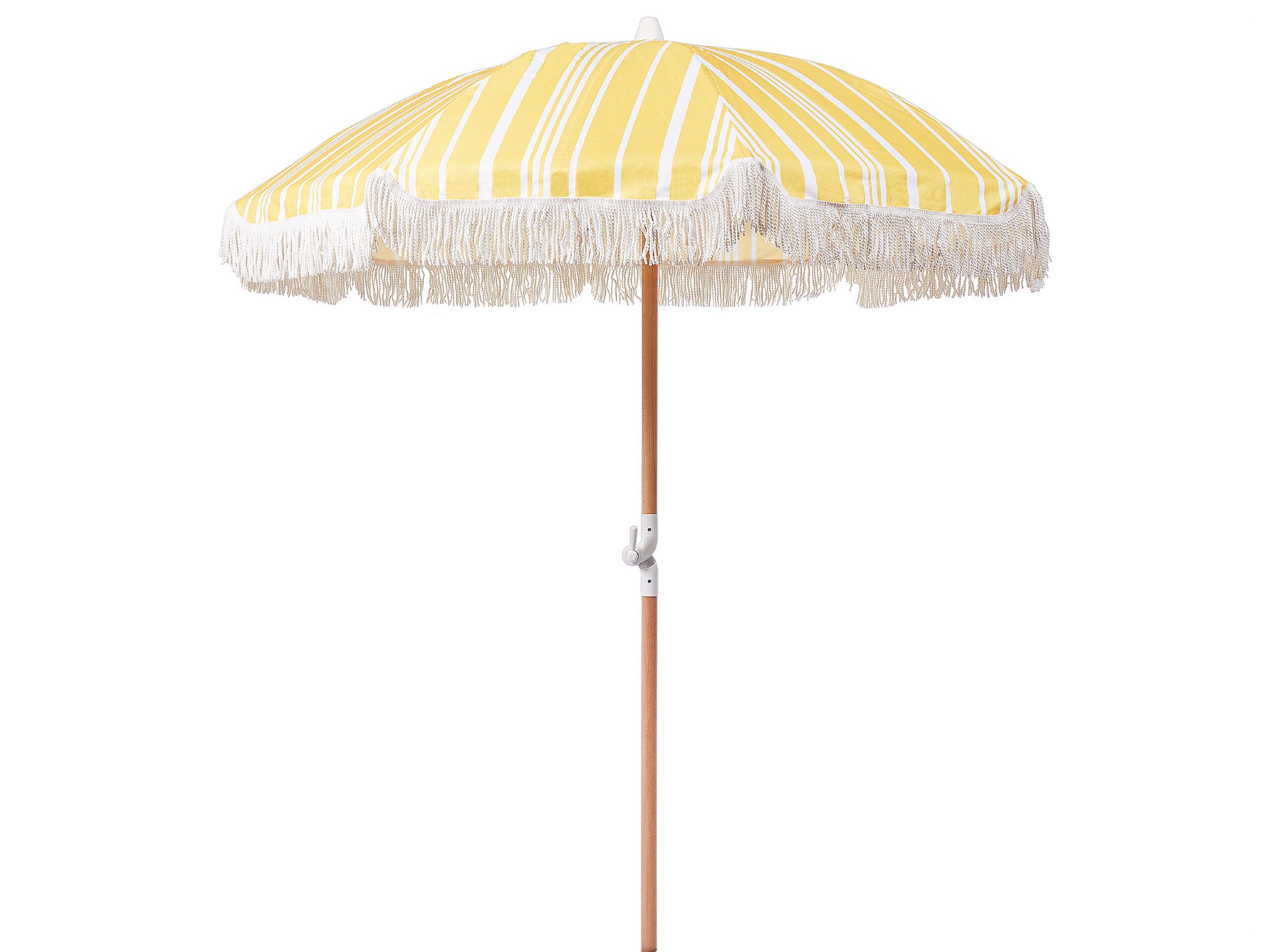 Parasol de jardin ⌀ 150 cm jaune et blanc