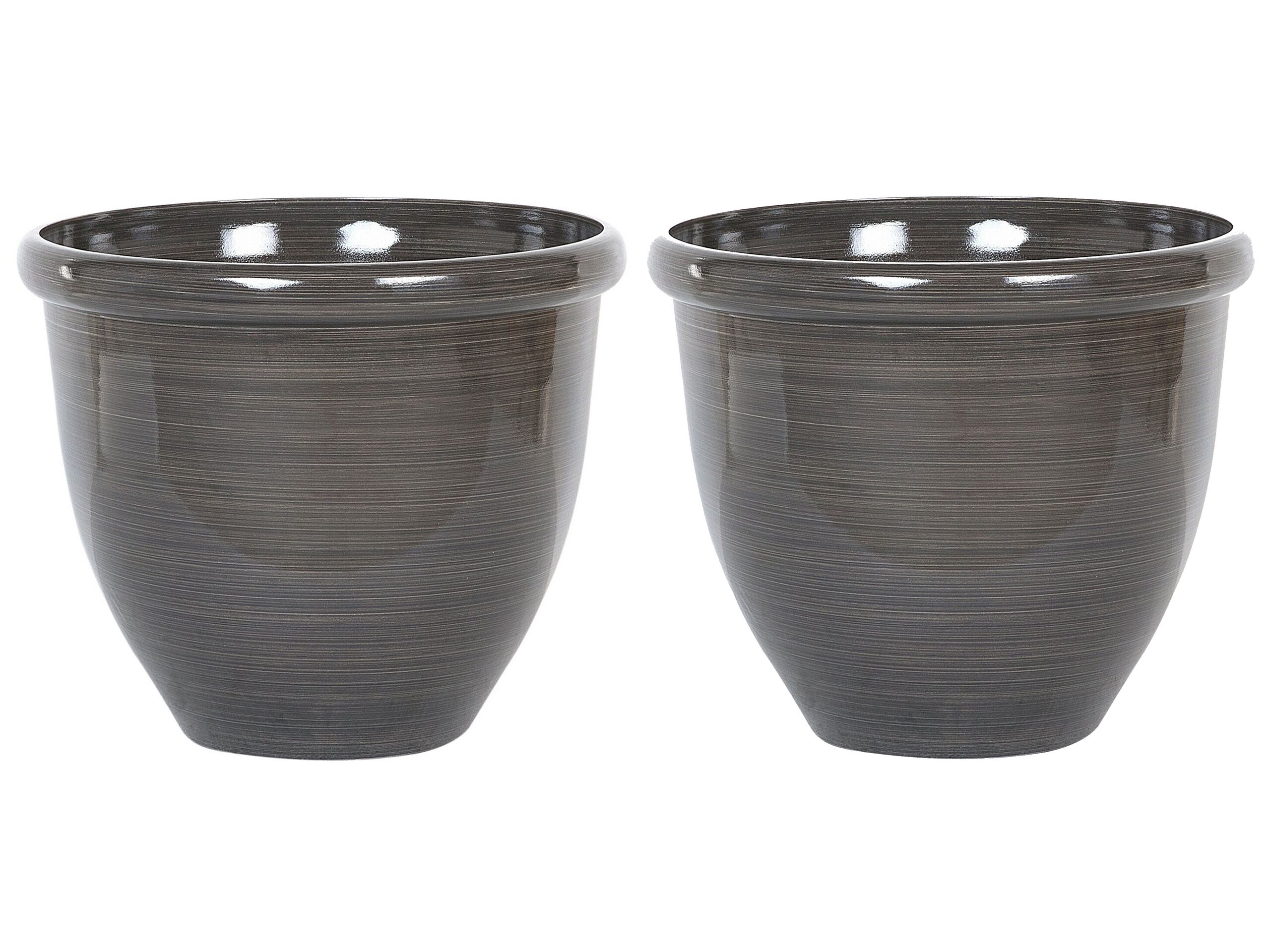 Cache-pot d'extérieur en pierre marron H41