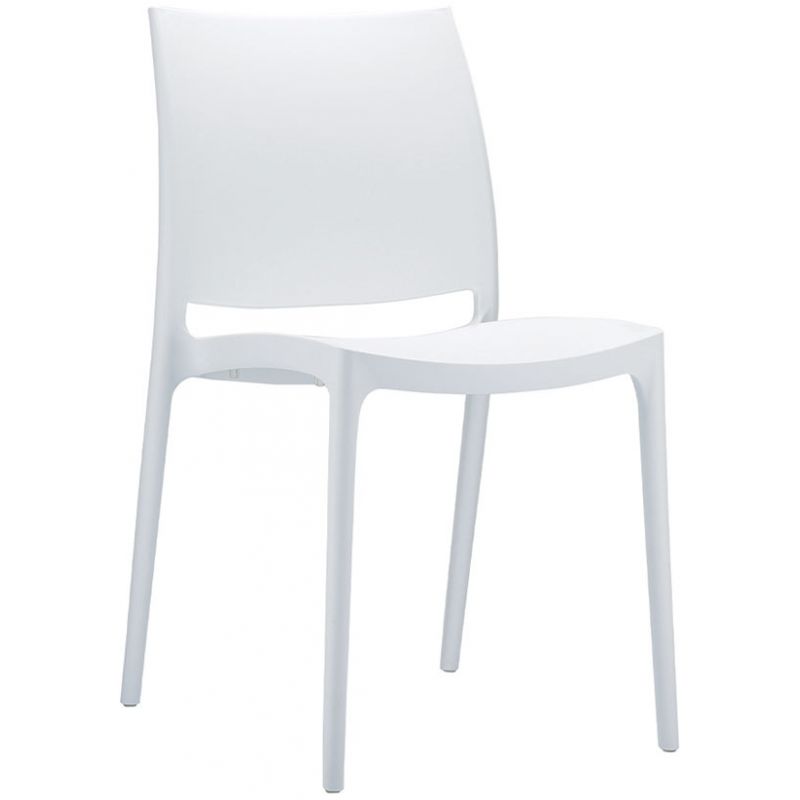 chaise empilable pour extérieur blanc