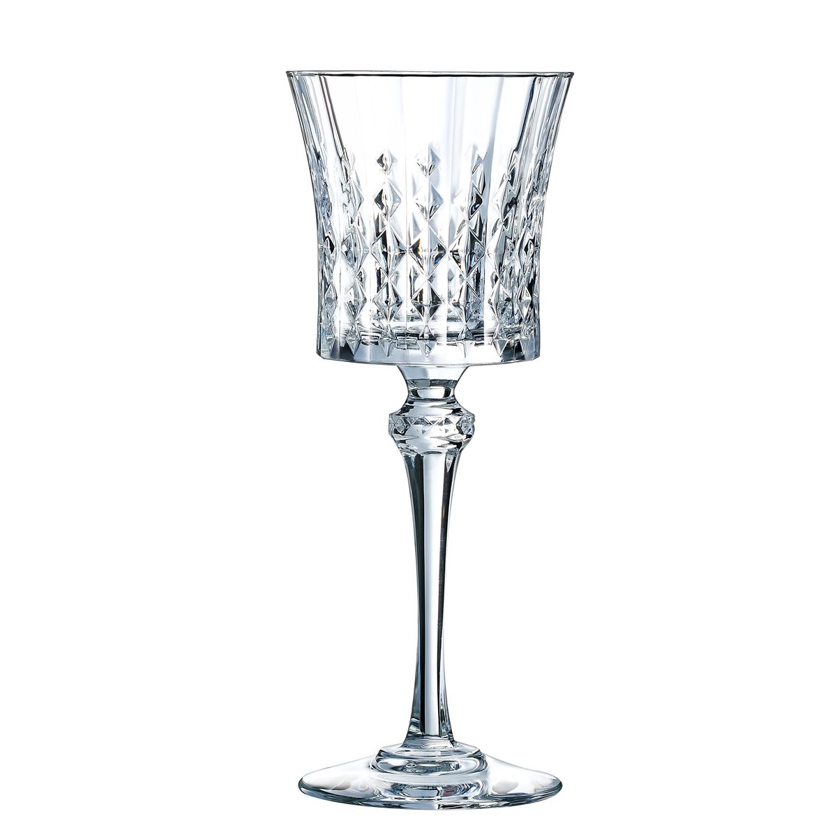 6 verres à pied 19cl - verre ultra transparent au design vintage