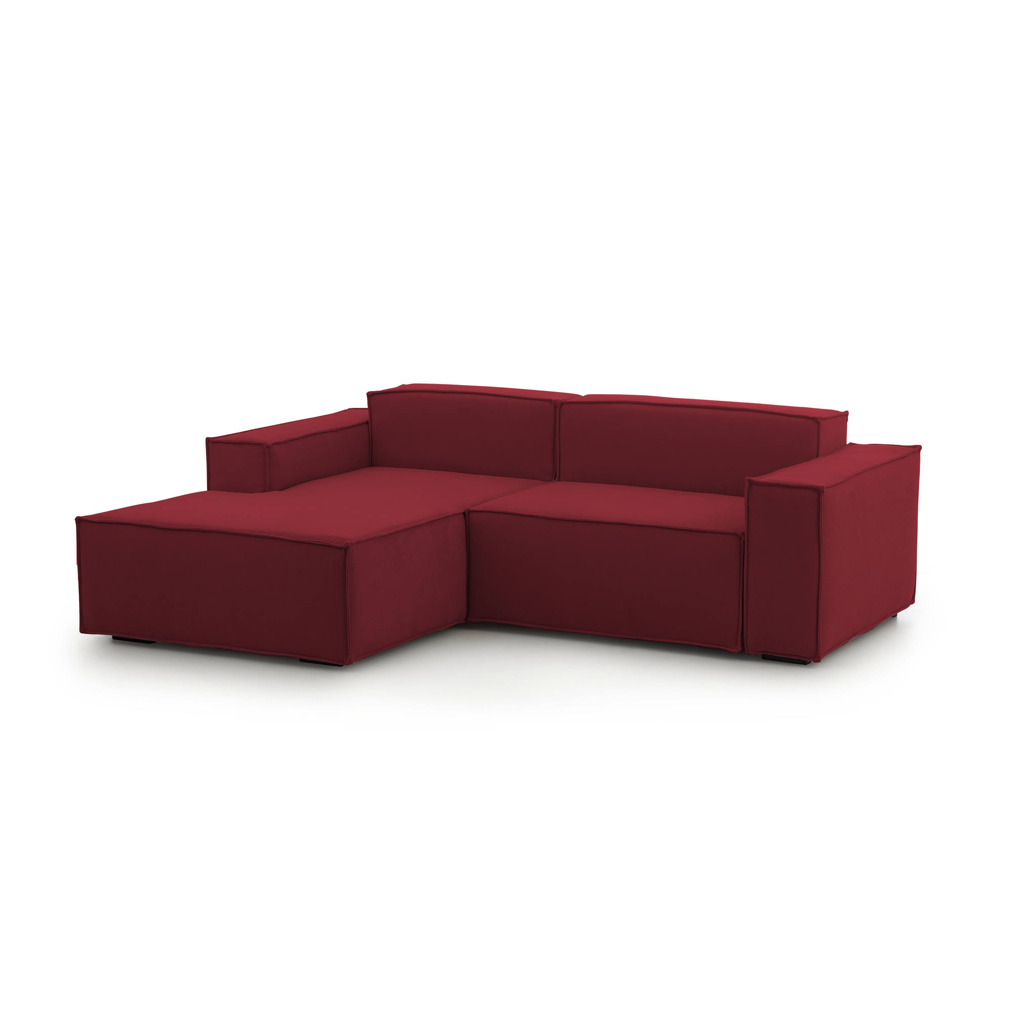 Canapé d'angle 2 places Rouge Tissu Moderne Confort Promotion