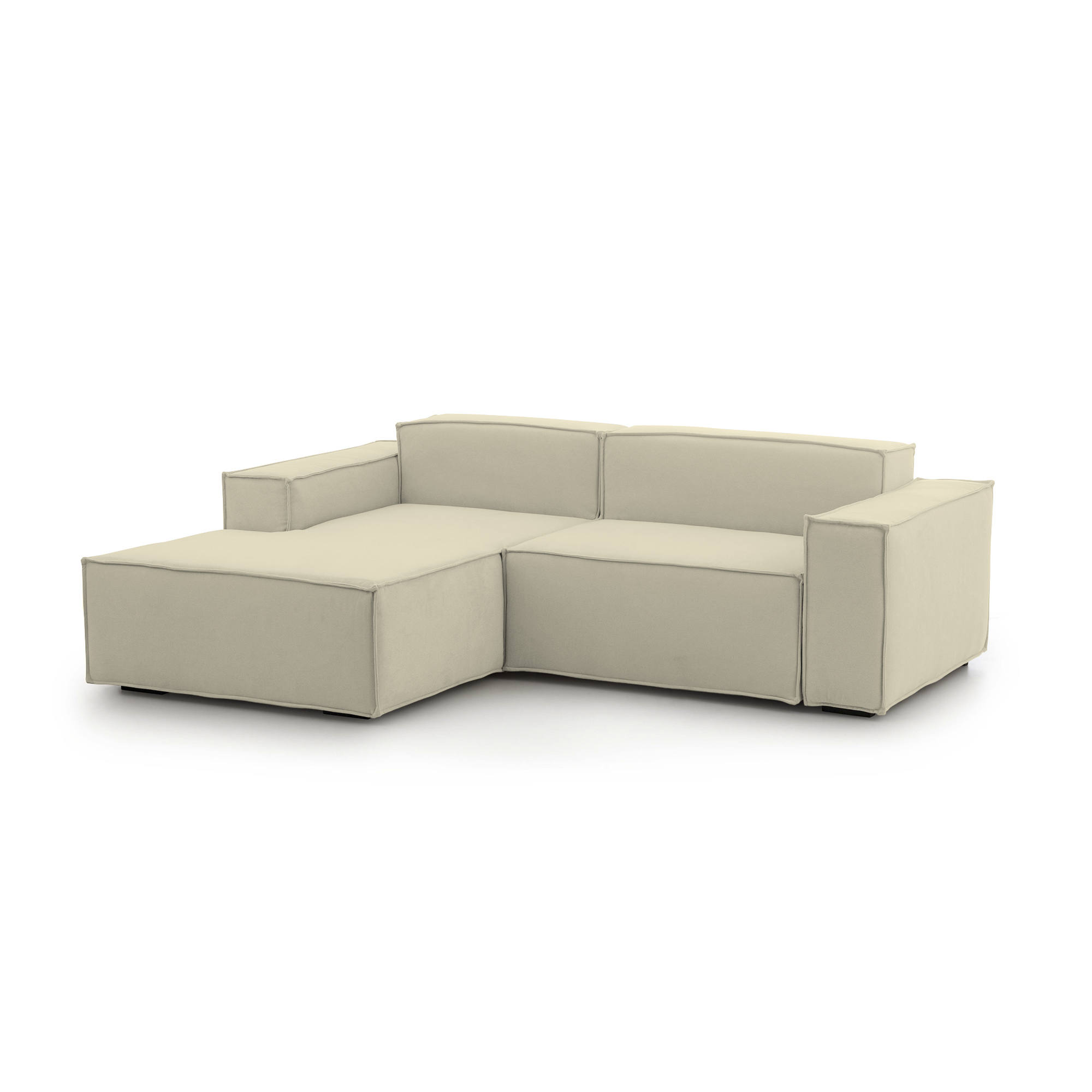 Canapé d'angle 2 places Beige Tissu Moderne Confort Promotion