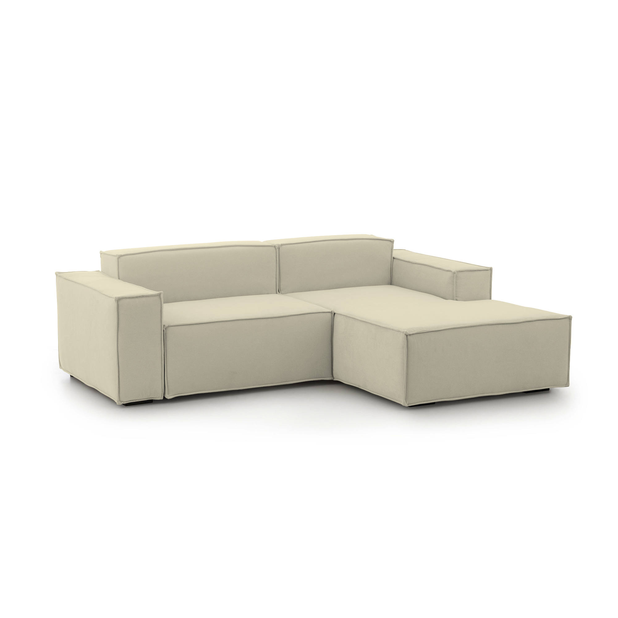 Canapé d'angle 2 places Beige Tissu Moderne Confort Promotion