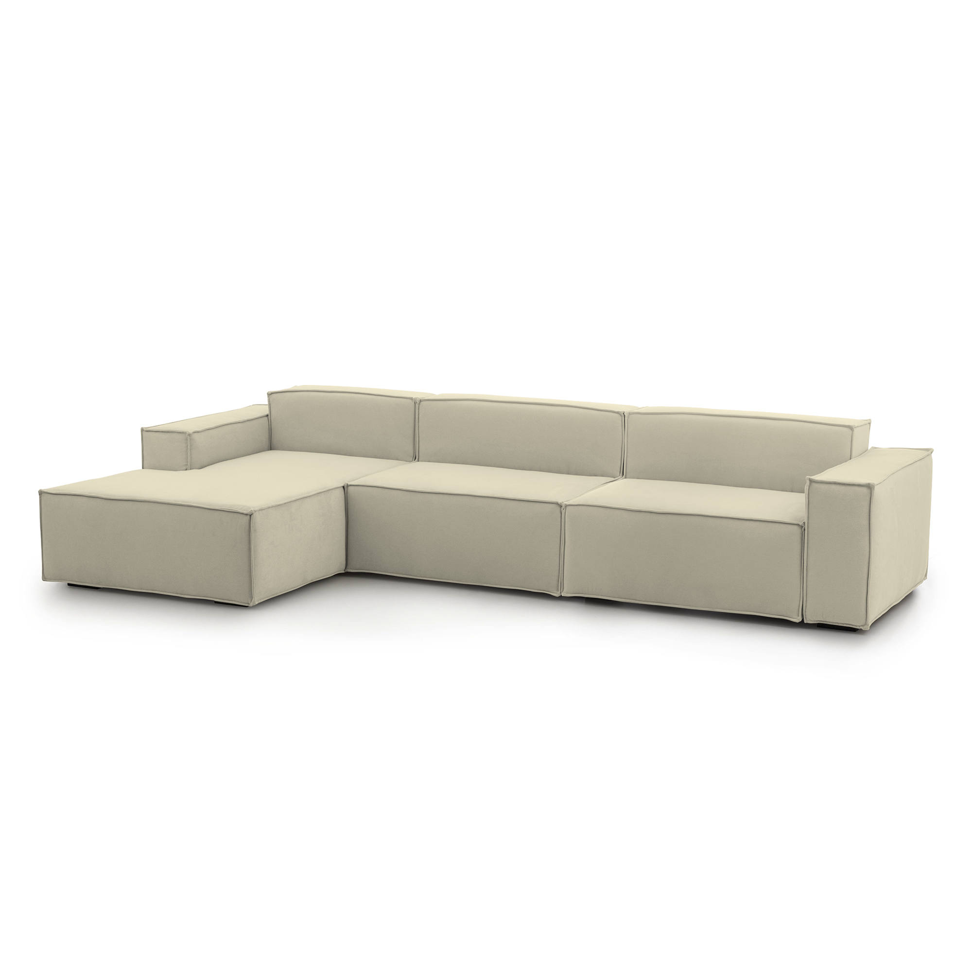 Canapé d'angle 4 places Beige Tissu Moderne Confort Promotion
