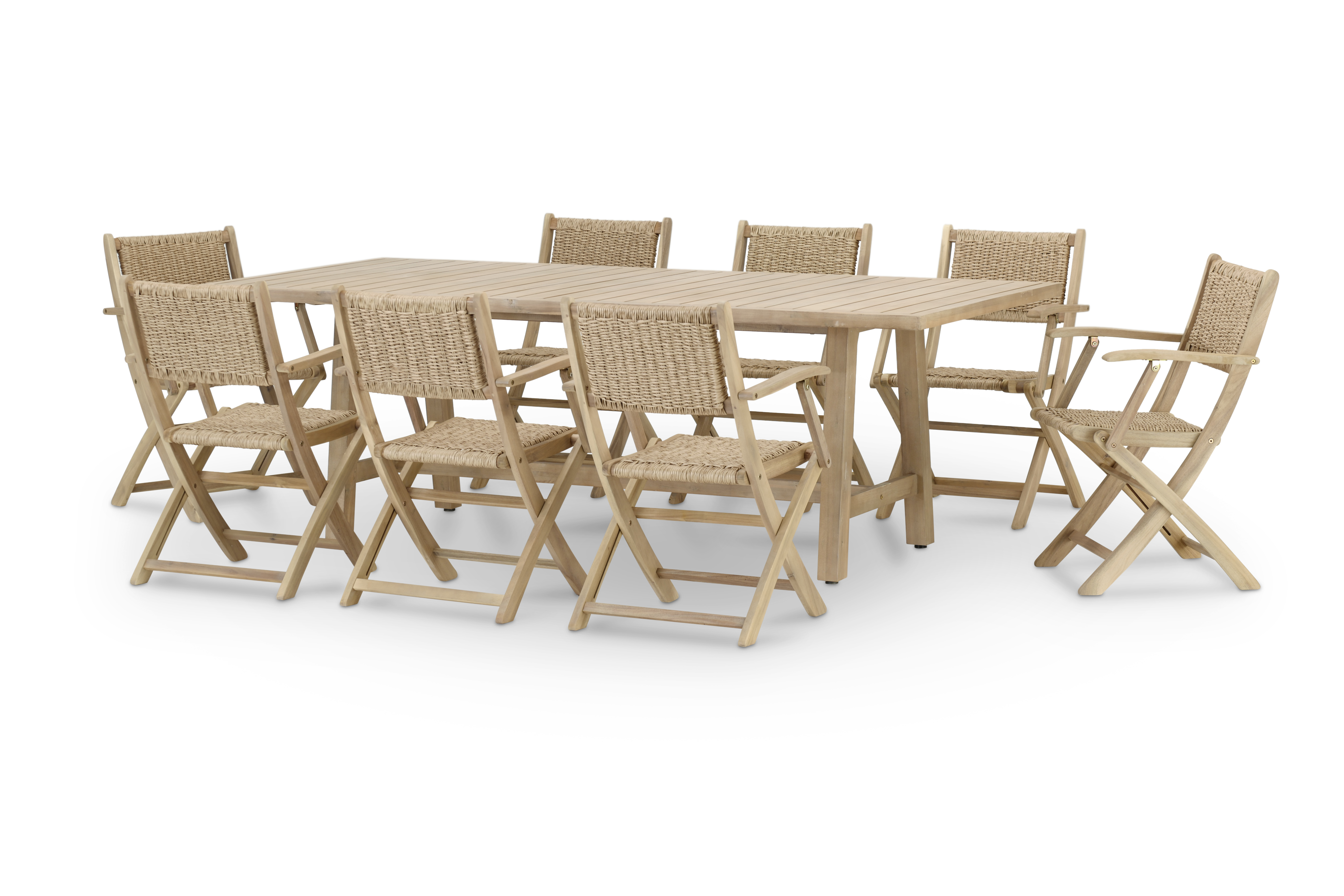 Table fixe 230x100 et 8 chaises enea