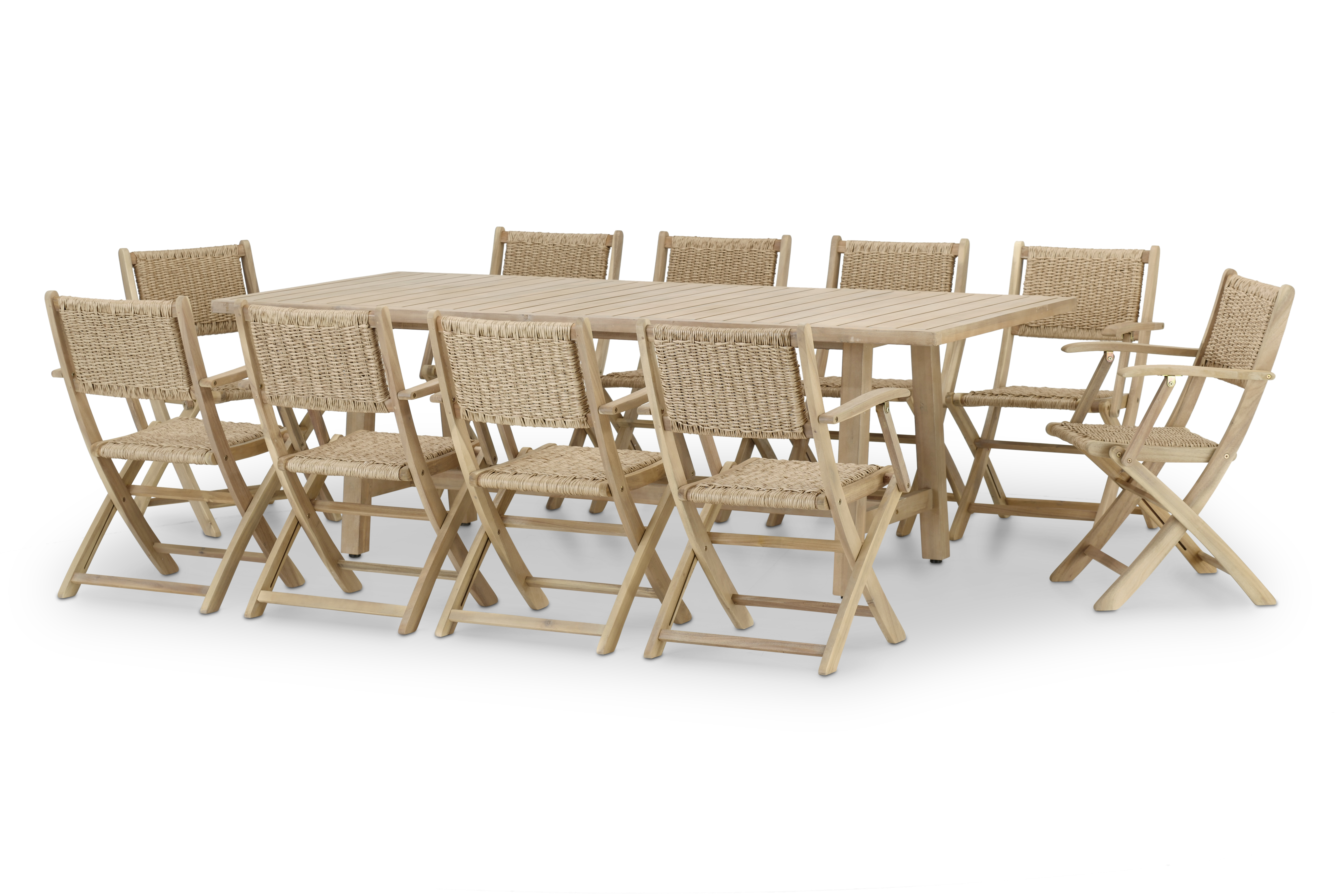 Table fixe 230x100 et 10 chaises enea