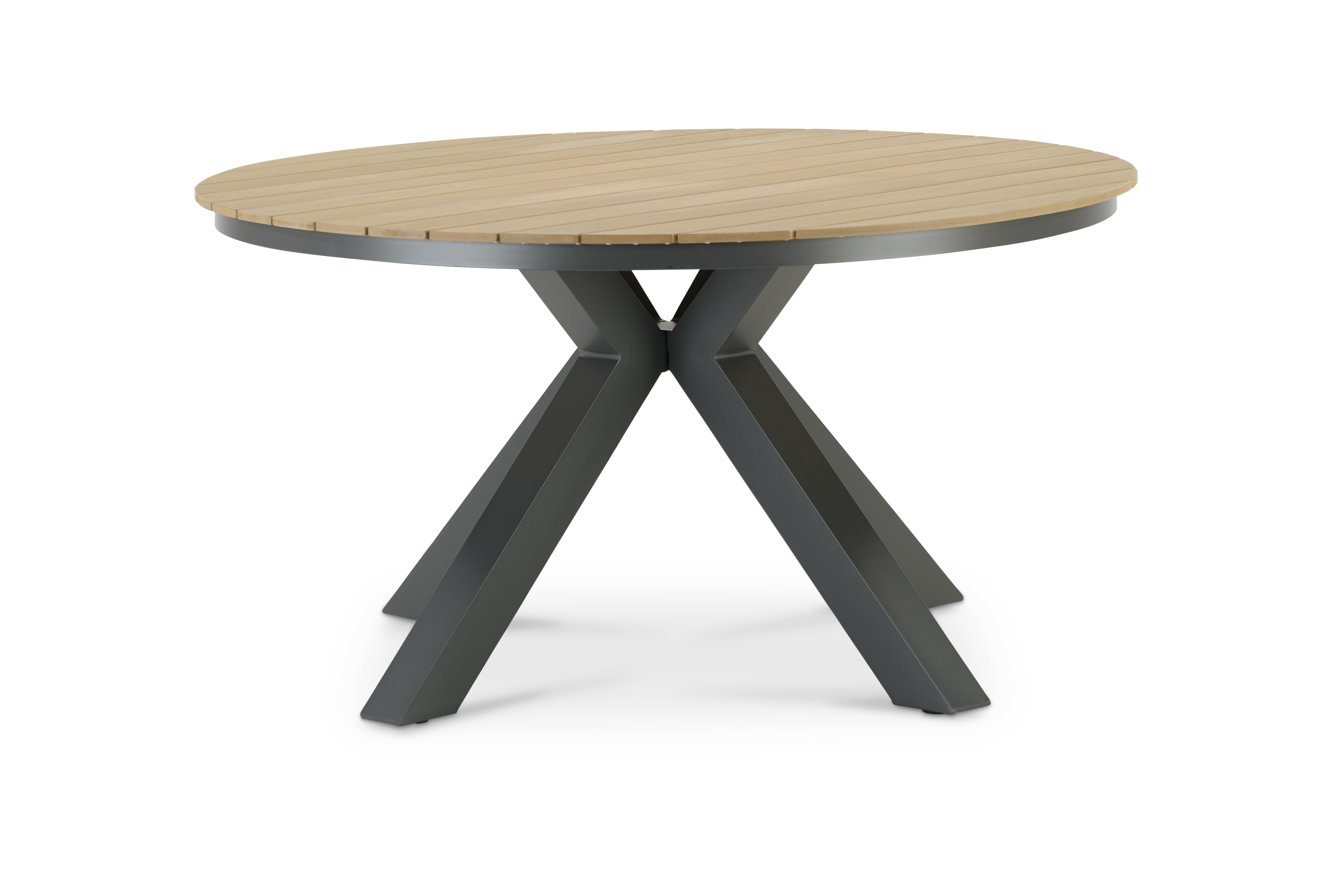 Table ronde imitation bois anthracite 140cm