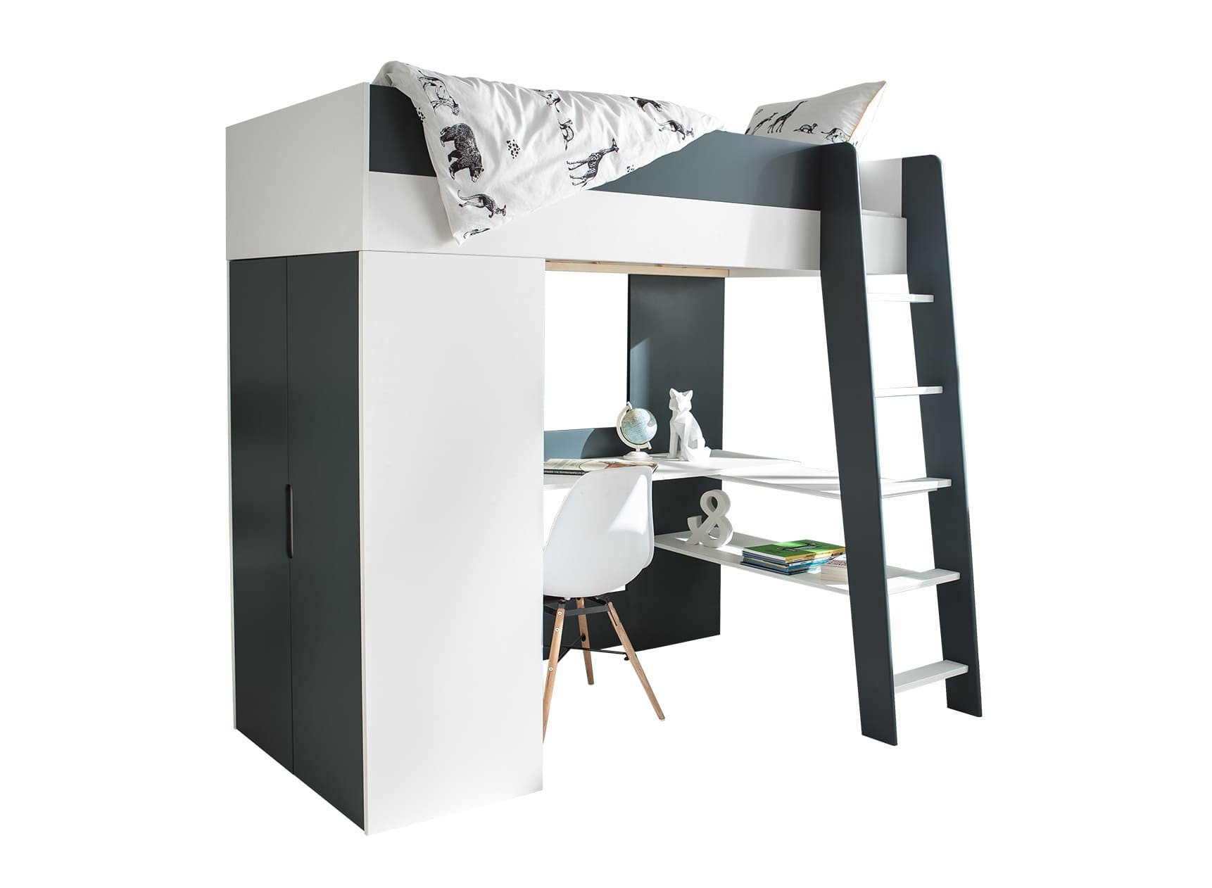 Lit mezzanine adulte avec bureau Cancun - Mobilier Gain de Place