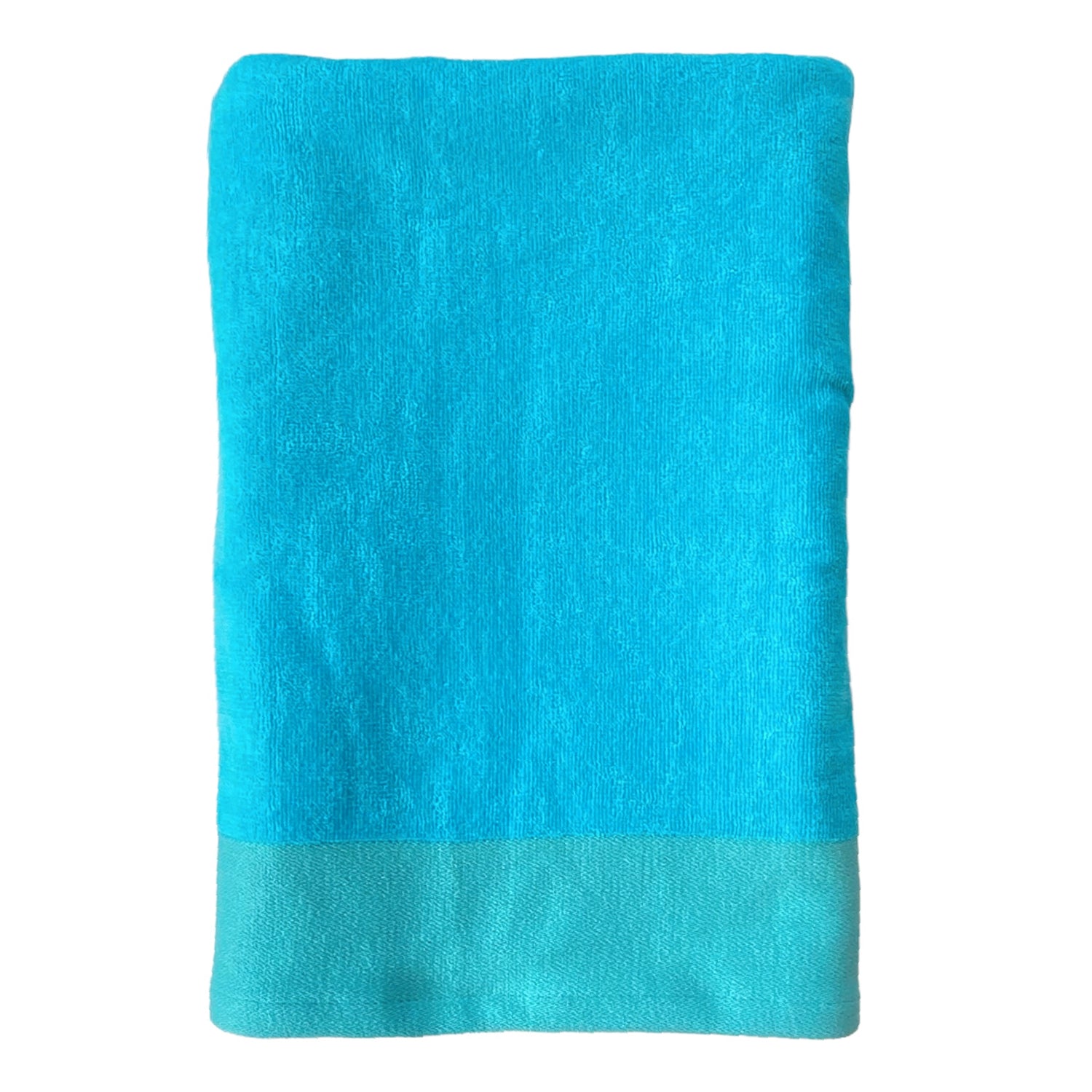 serviette de bain éponge velours unie "shady" turquoise 90x160