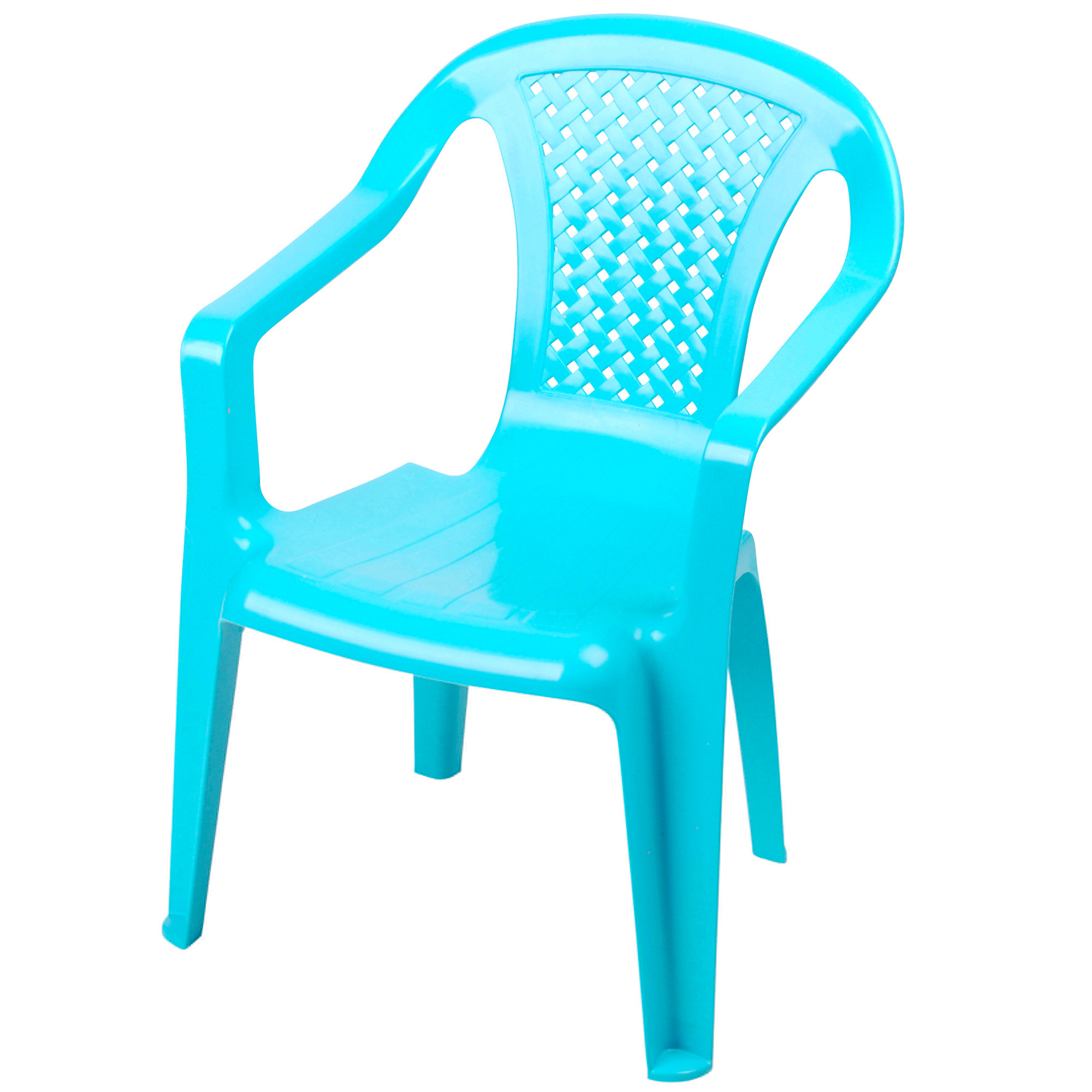 chaise de jardin pour enfant plastique bleu empilable