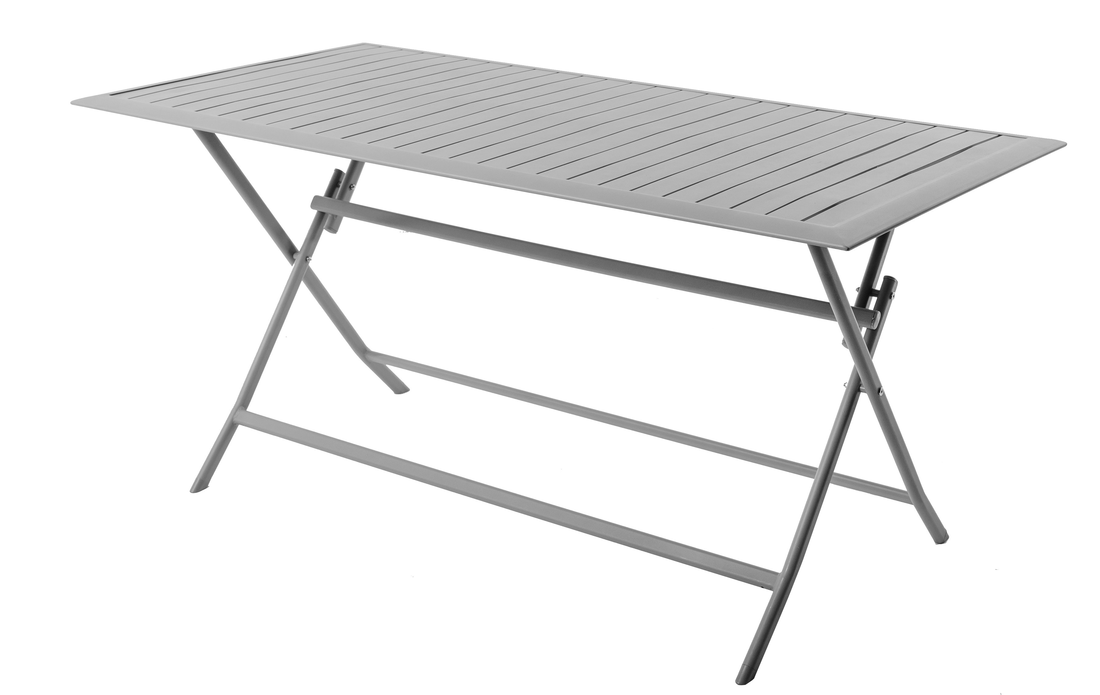 Table pliante rectangle en aluminium gris clair