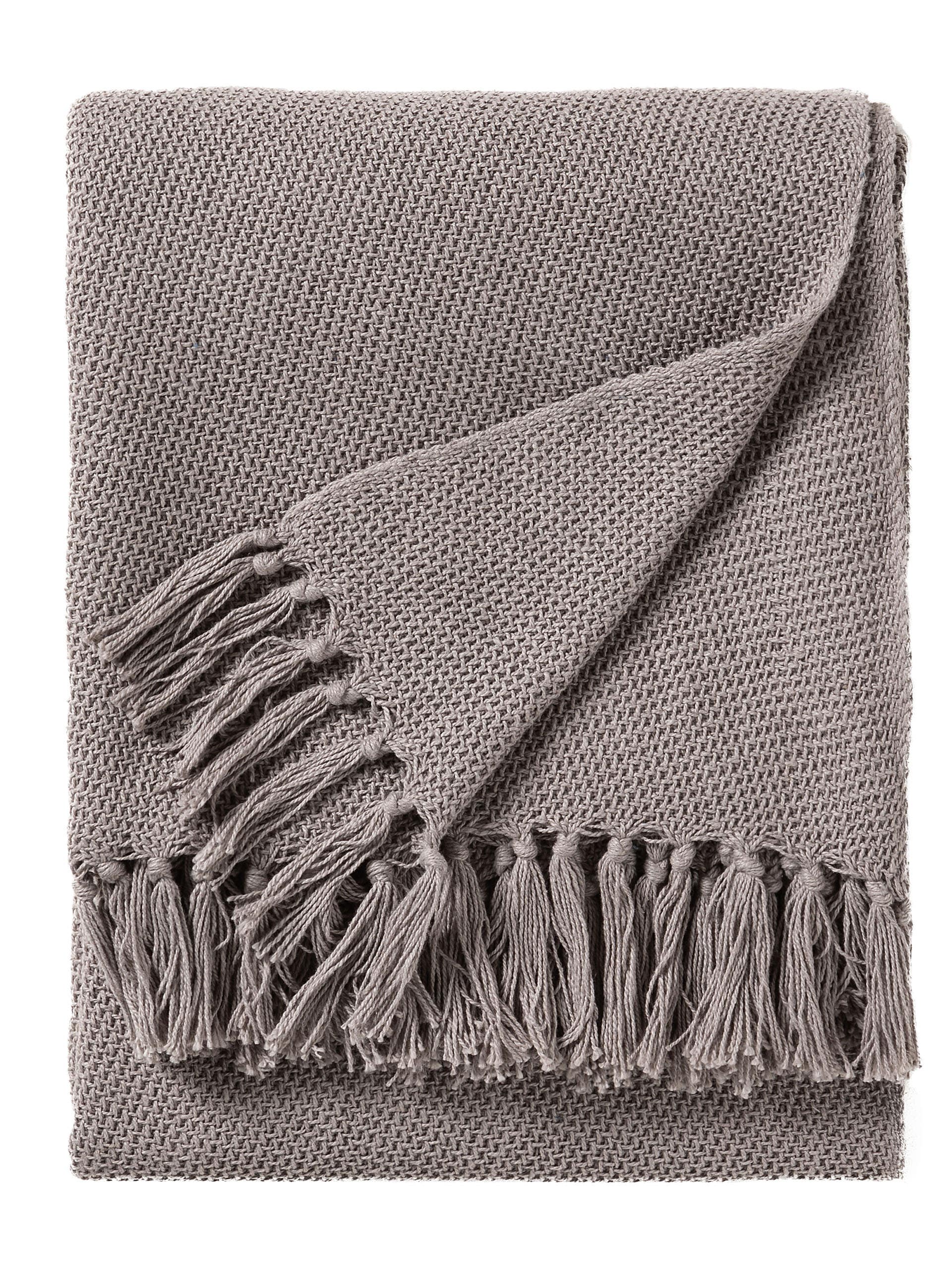 couverture en coton gris 125x150