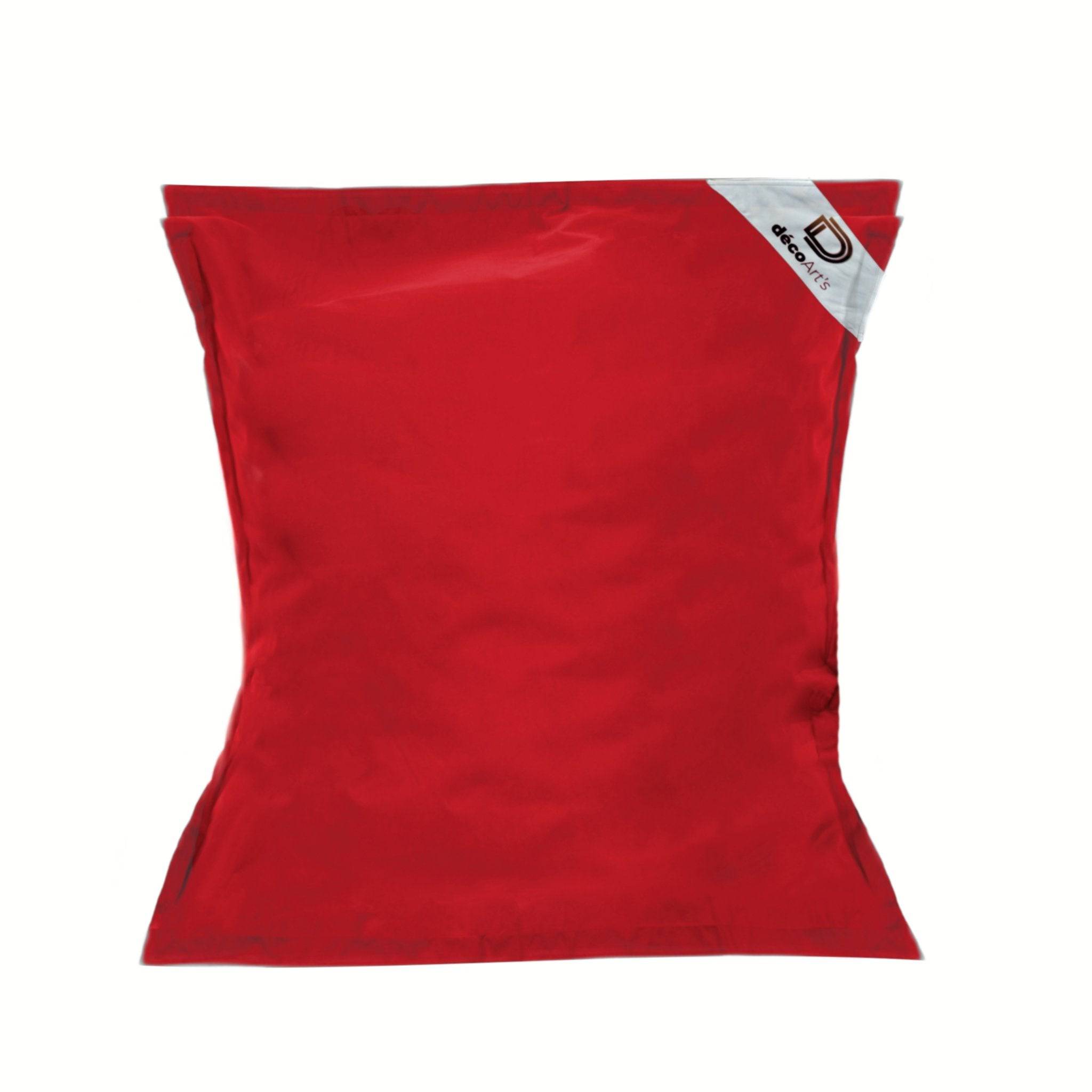 pouf xxl intérieur extérieur déhoussable en tissu rouge 140x180cm