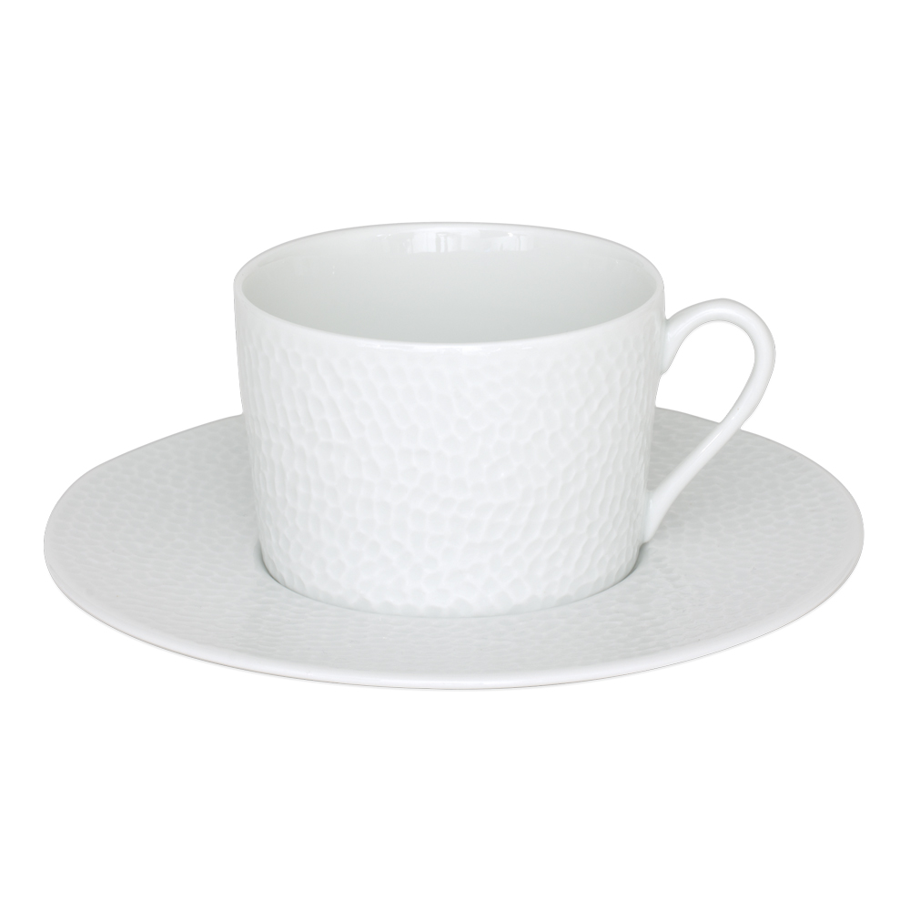 tasse à thé et sa sous-tasse   22 cl blanc en porcelaine h6
