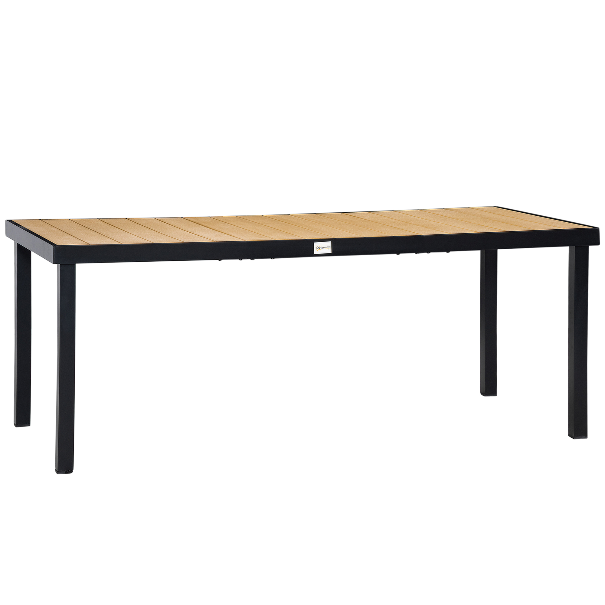 Table de jardin rectangulaire 8 places alu. aspect bois