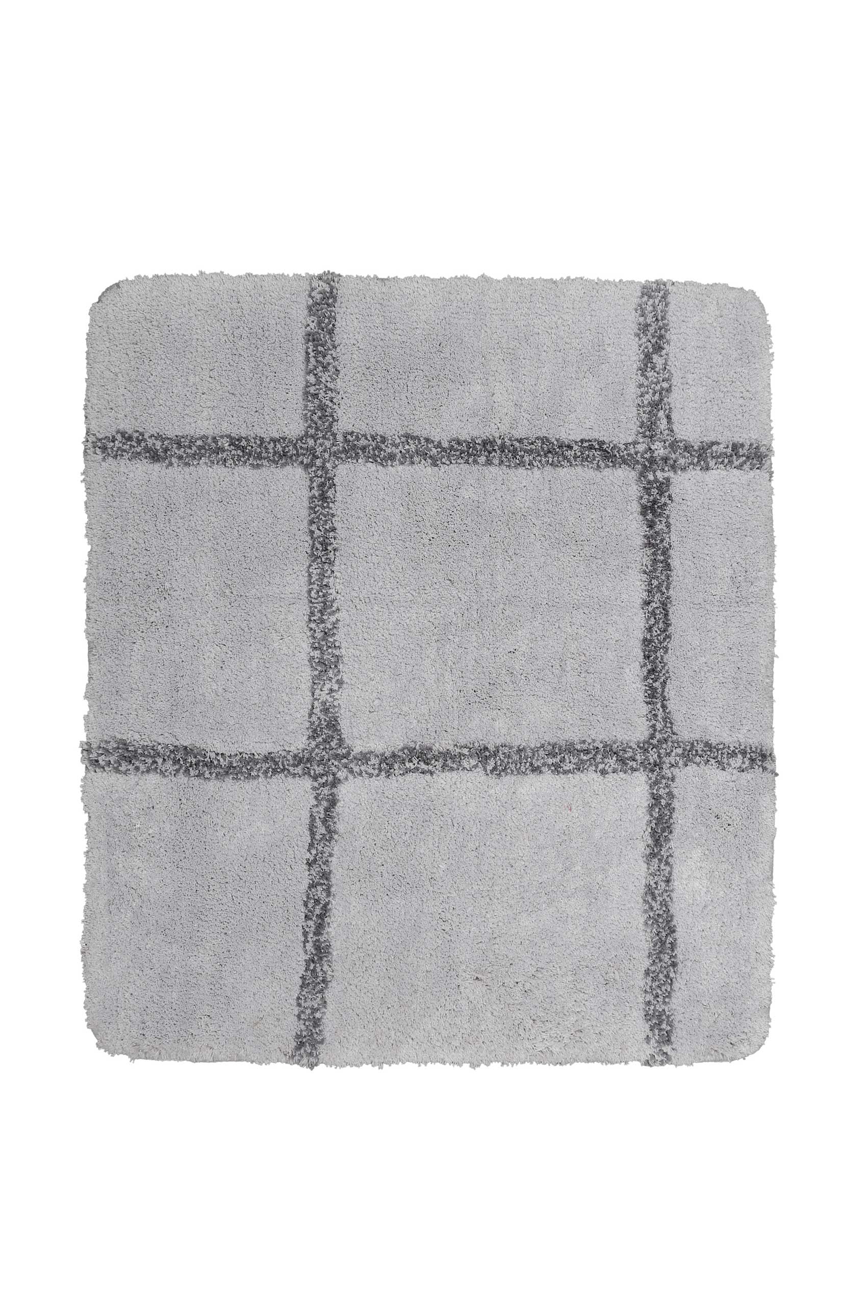 tapis de bain microfibre très doux gris motif 55x65