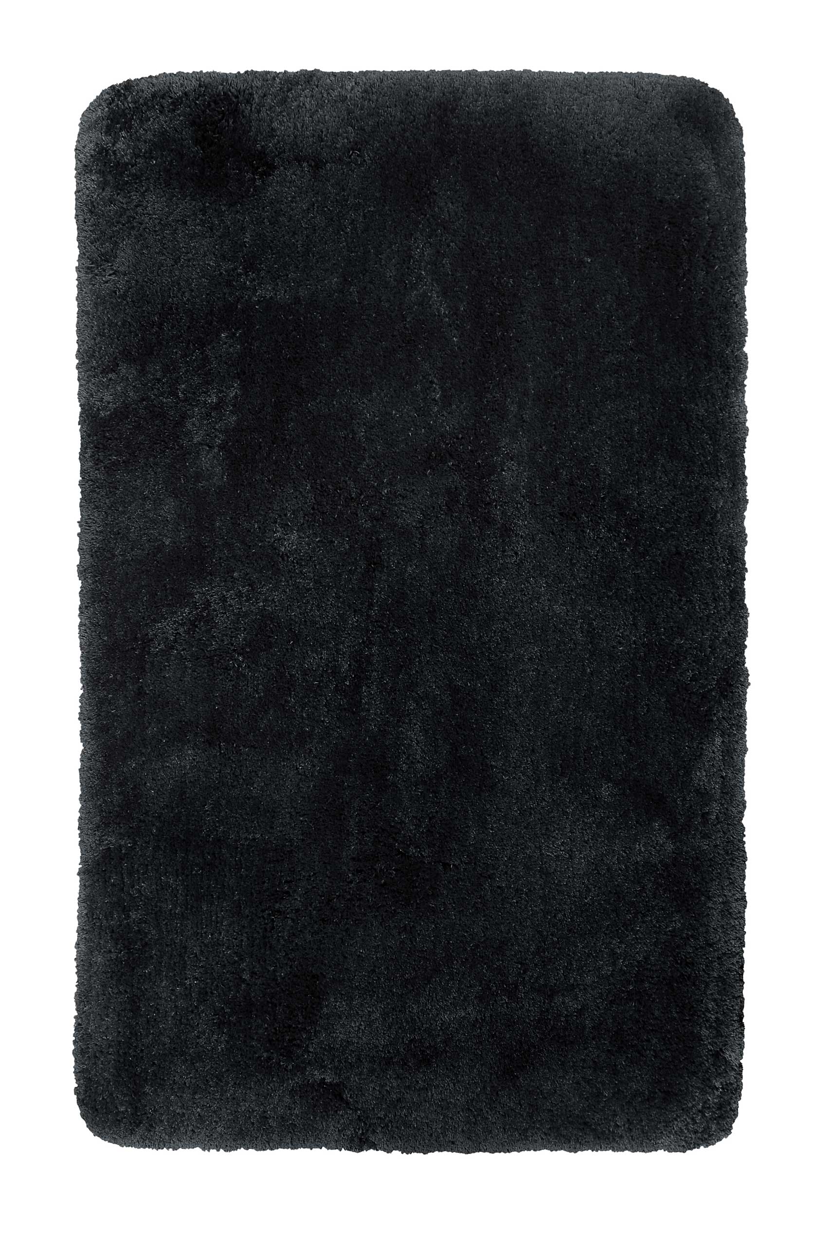 tapis de bain microfibre très doux uni noir 60x100