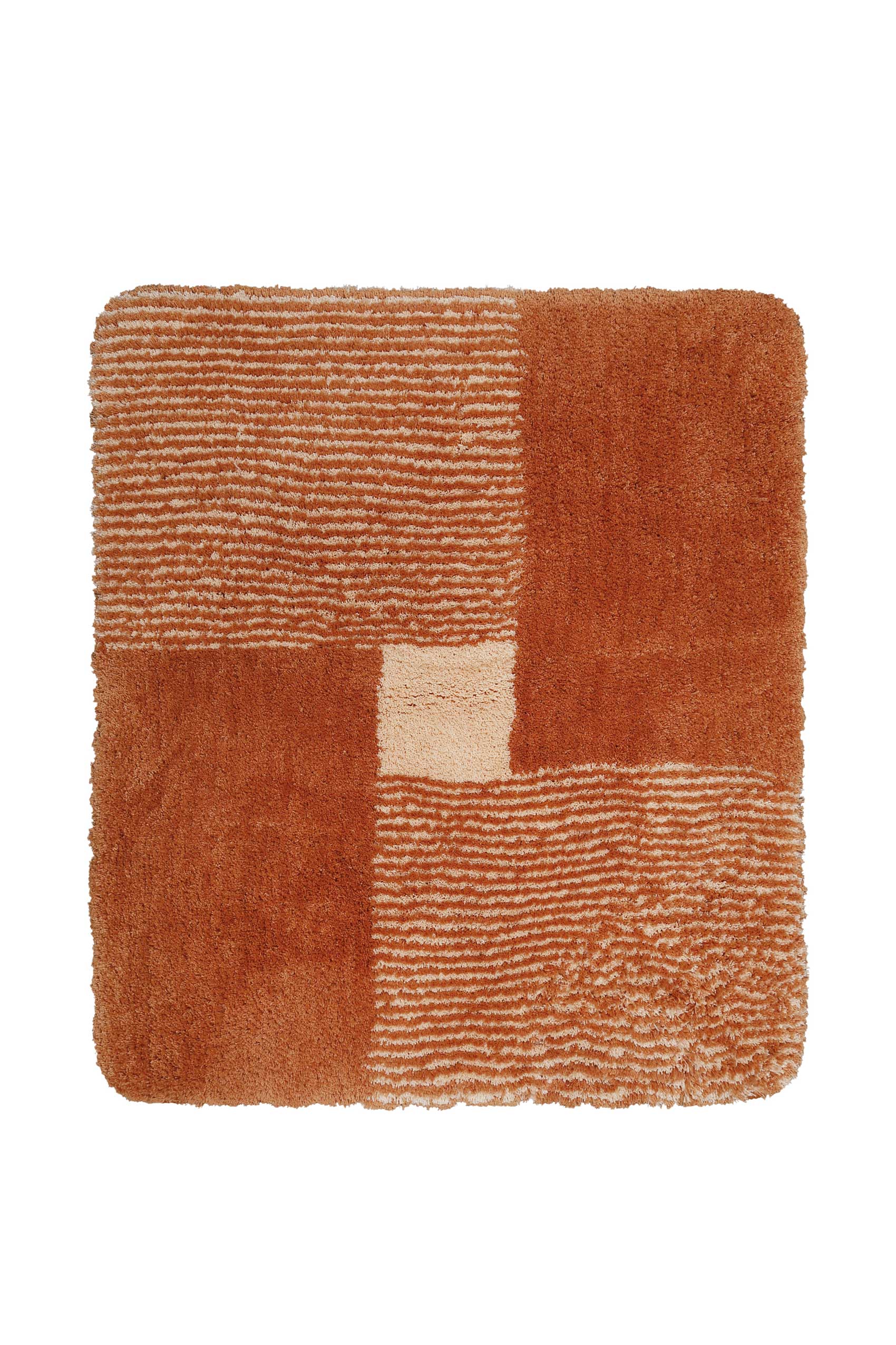 tapis de bain microfibre très doux motif terracotta 55x65