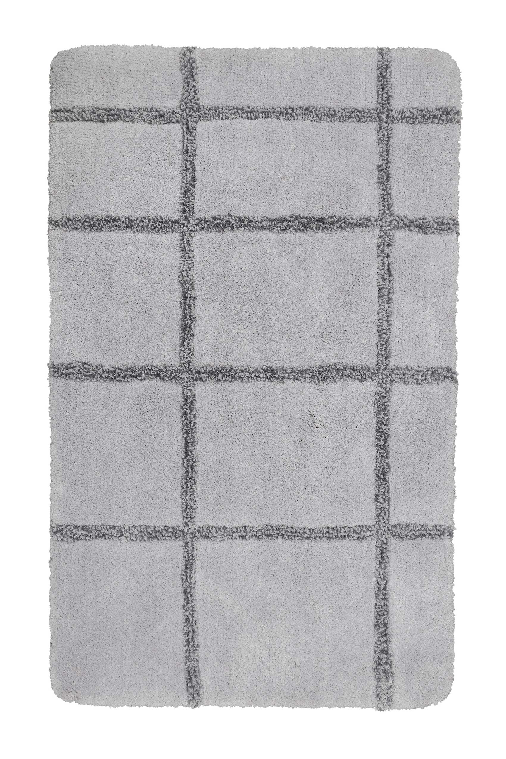 tapis de bain microfibre très doux gris motif 70x120