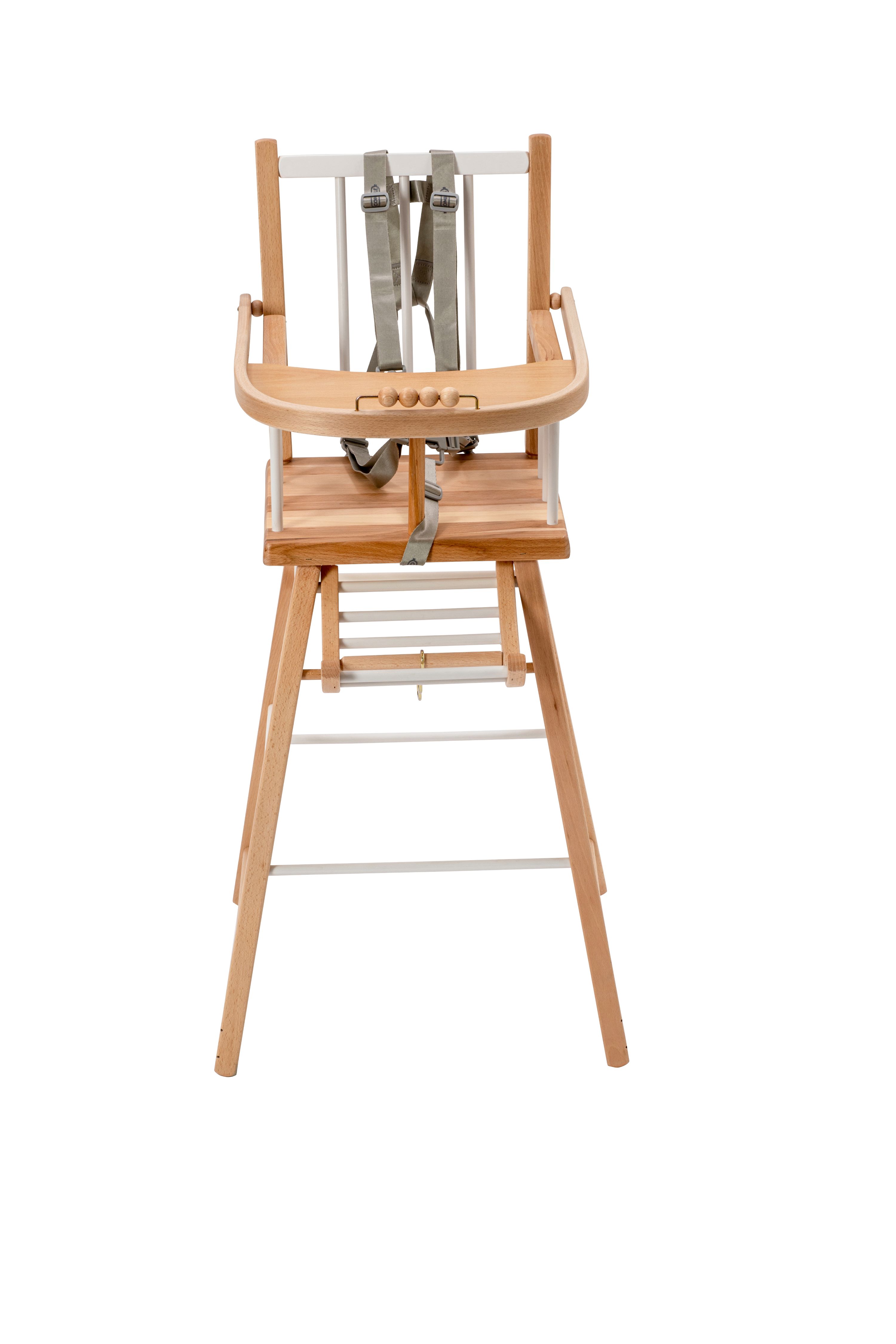 Chaise haute traditionnelle fixe Hybride blanc