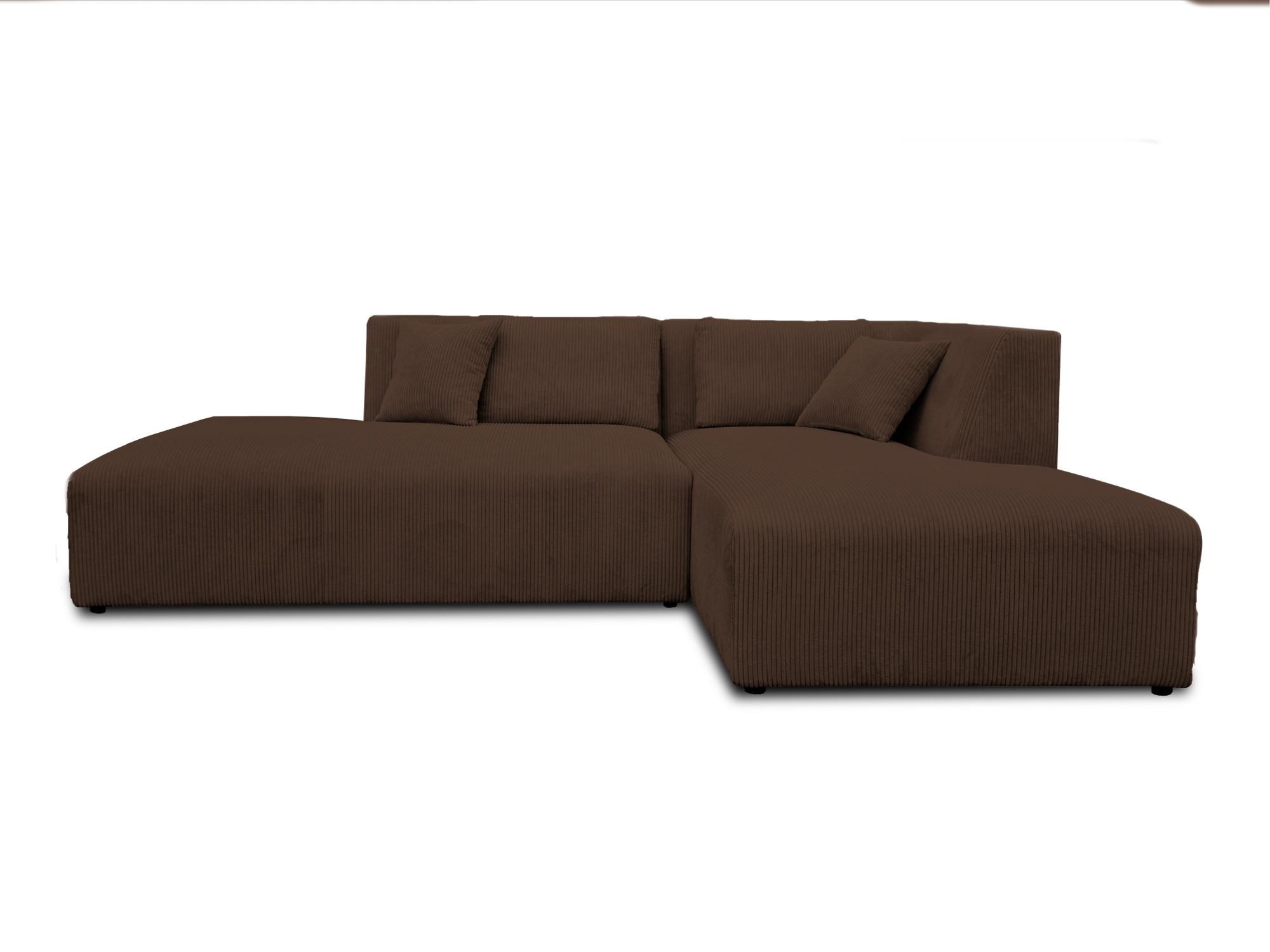 Canapé d'angle 7 places Marron Velours Design Confort Promotion