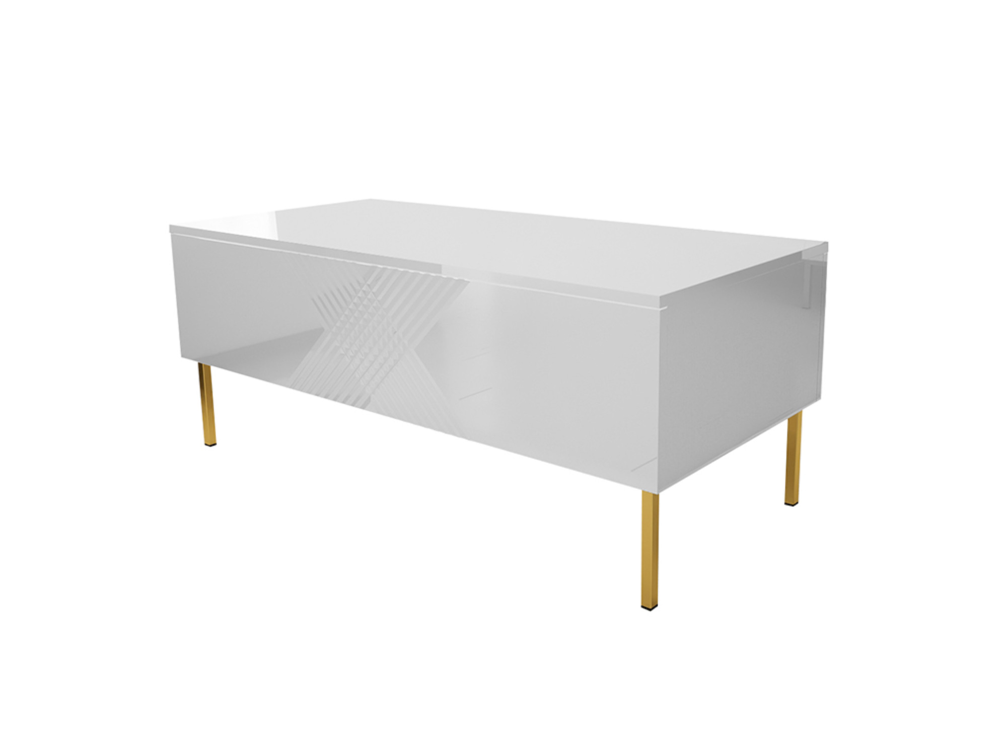 Table basse style contemporain 120 cm blanc / doré