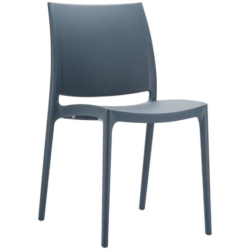 chaise empilable pour extérieur grise
