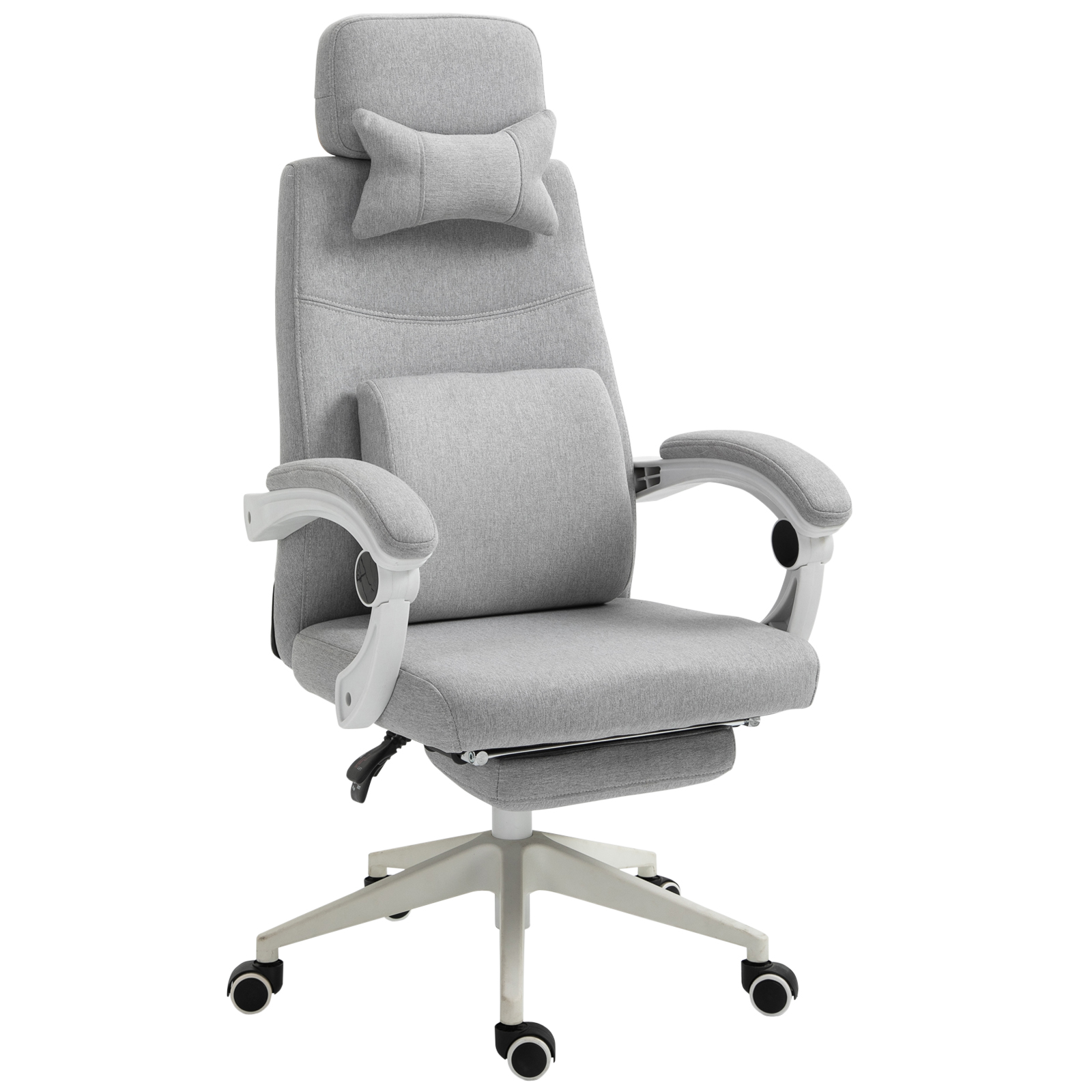 fauteuil de bureau manager repose-pied coussin lombaires gris