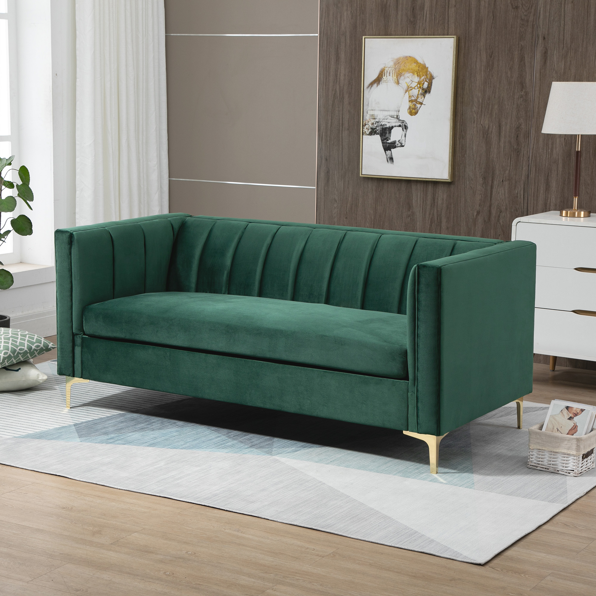 Canapé velours Vert - Vue supplémentaire 2