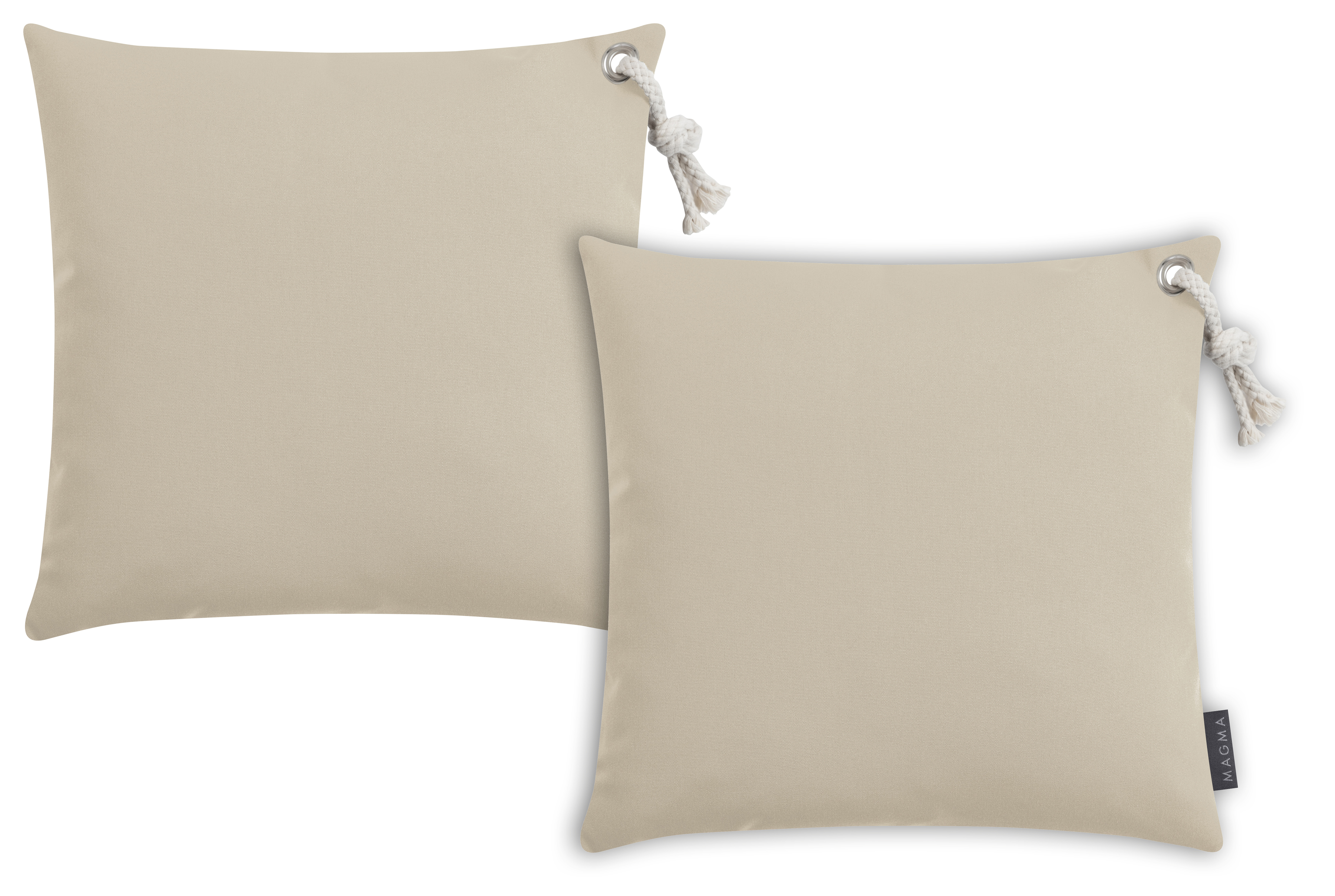 Housses de coussin avec cordelette sable- Lot de 2- 40x40