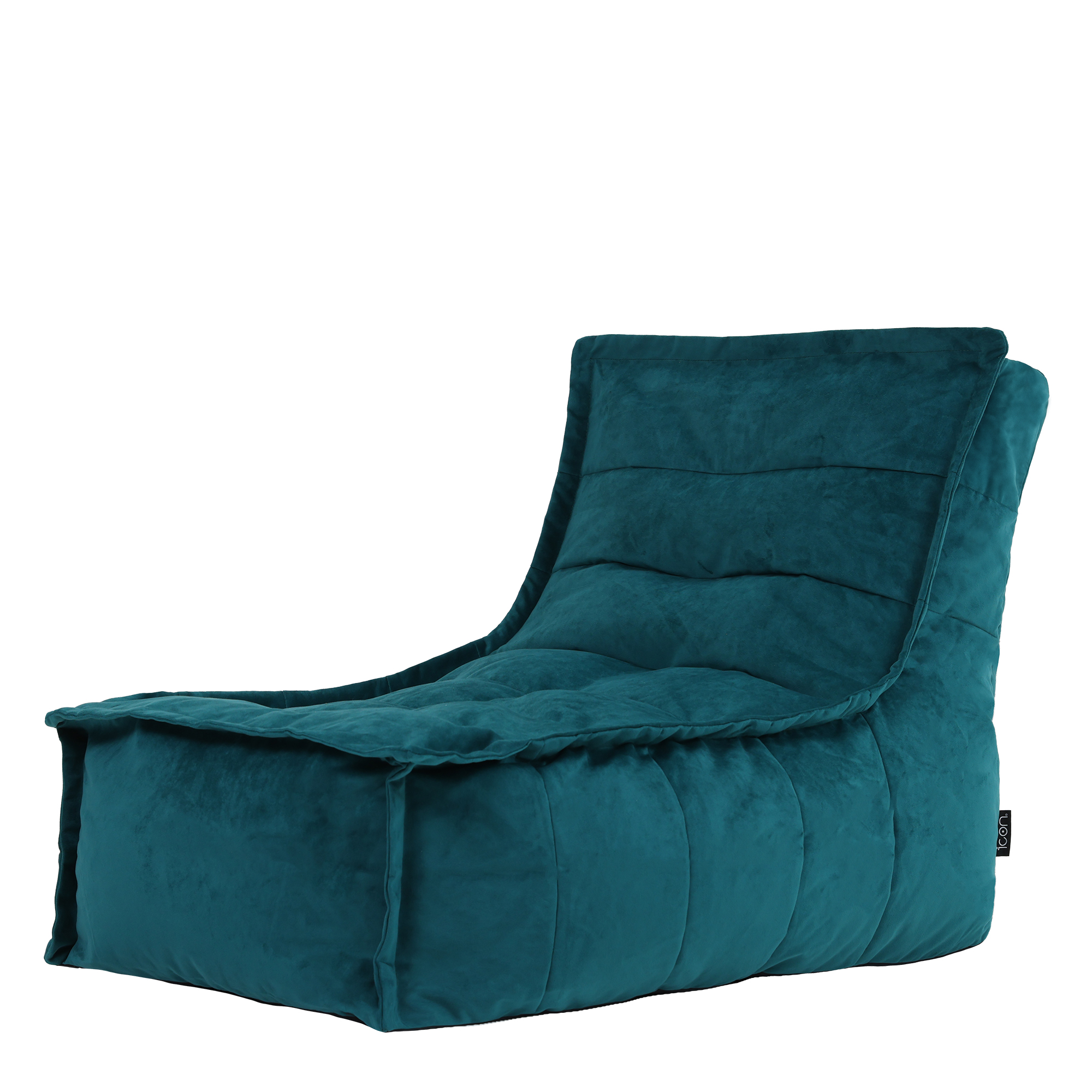 Pouf velours bleu canard