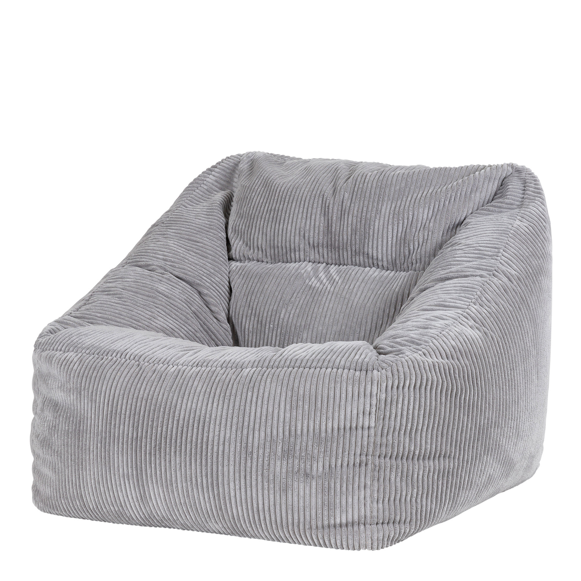 Puf sillón de pana gris claro