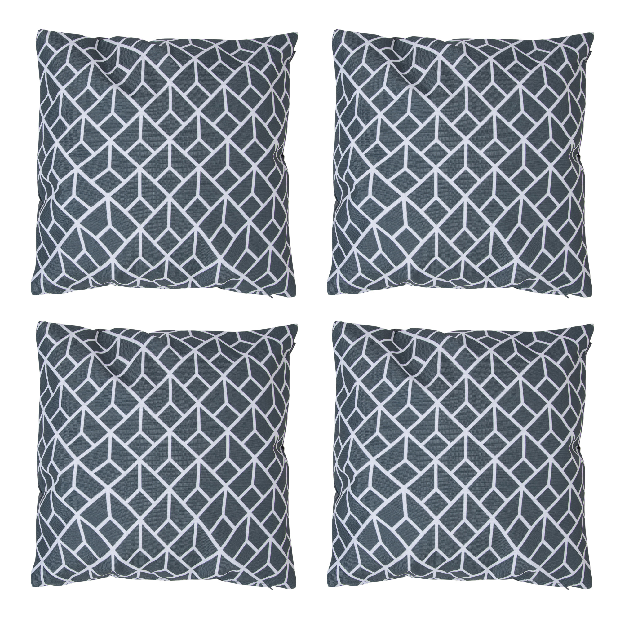 Lot de 4 coussins d'extérieur gris anthracite 43x43