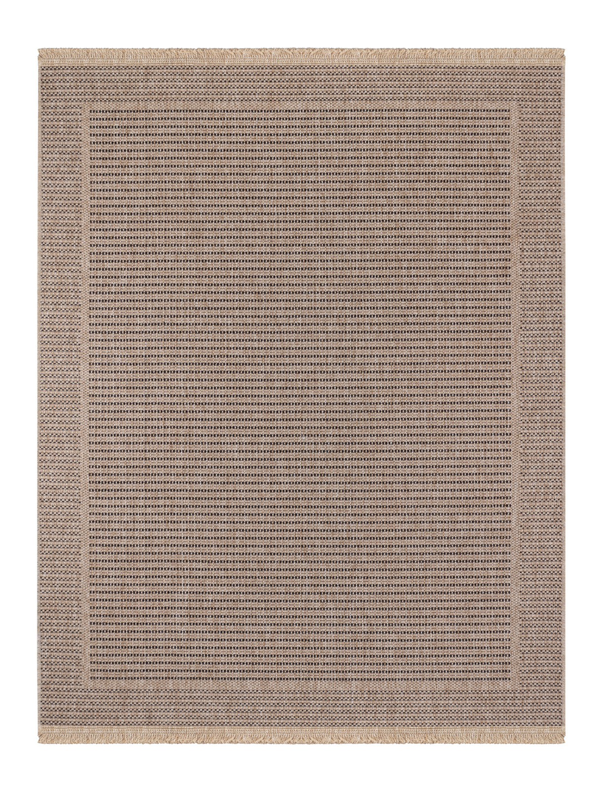 Tapis d'Extérieur/Intérieur Aspect Jute Beige/Noir 160x213