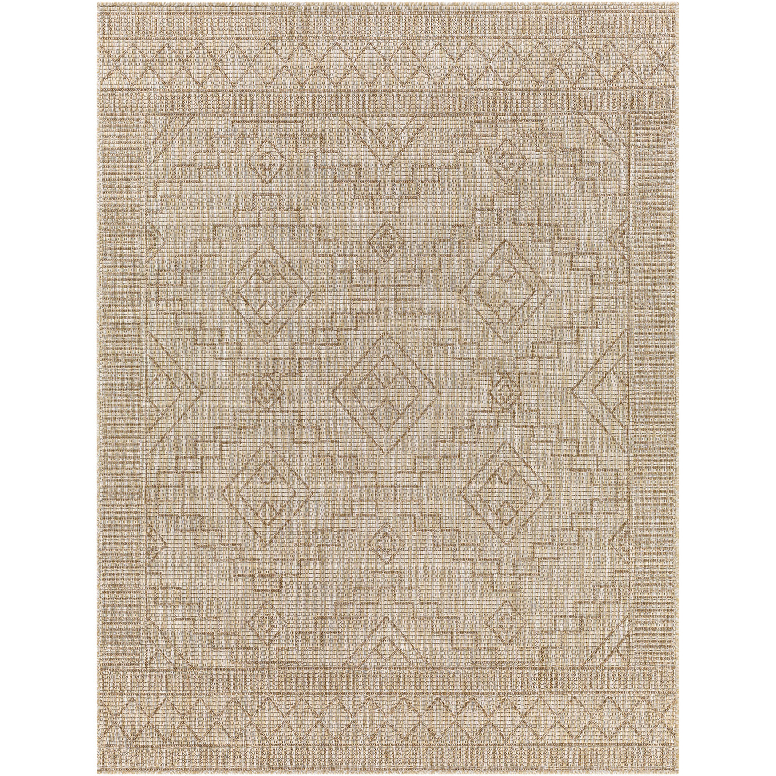 Tapis d'Extérieur/Intérieur Aspect Jute Beige/Ivoire 200x275