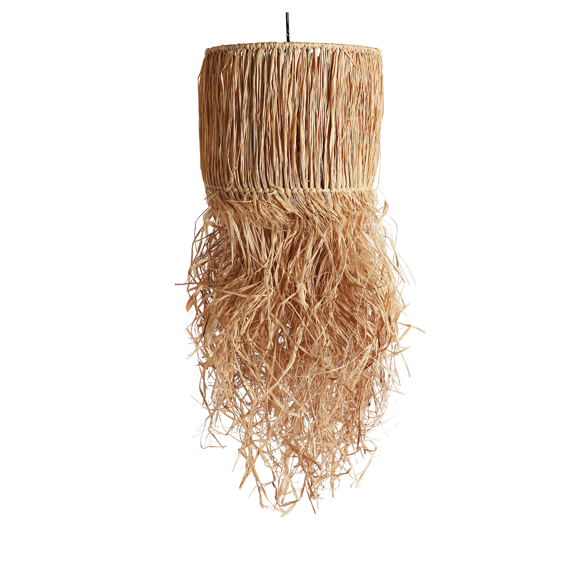 Lustre en fibre naturelle marron 32x32x75 cm