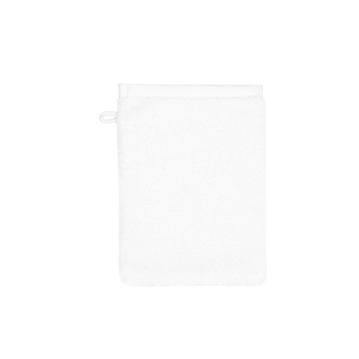 gant de toilette en  coton blanc 15 x 21 cm
