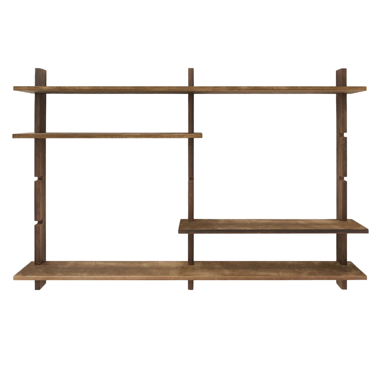 Etagère modulaire en bois de couleur marron vielli