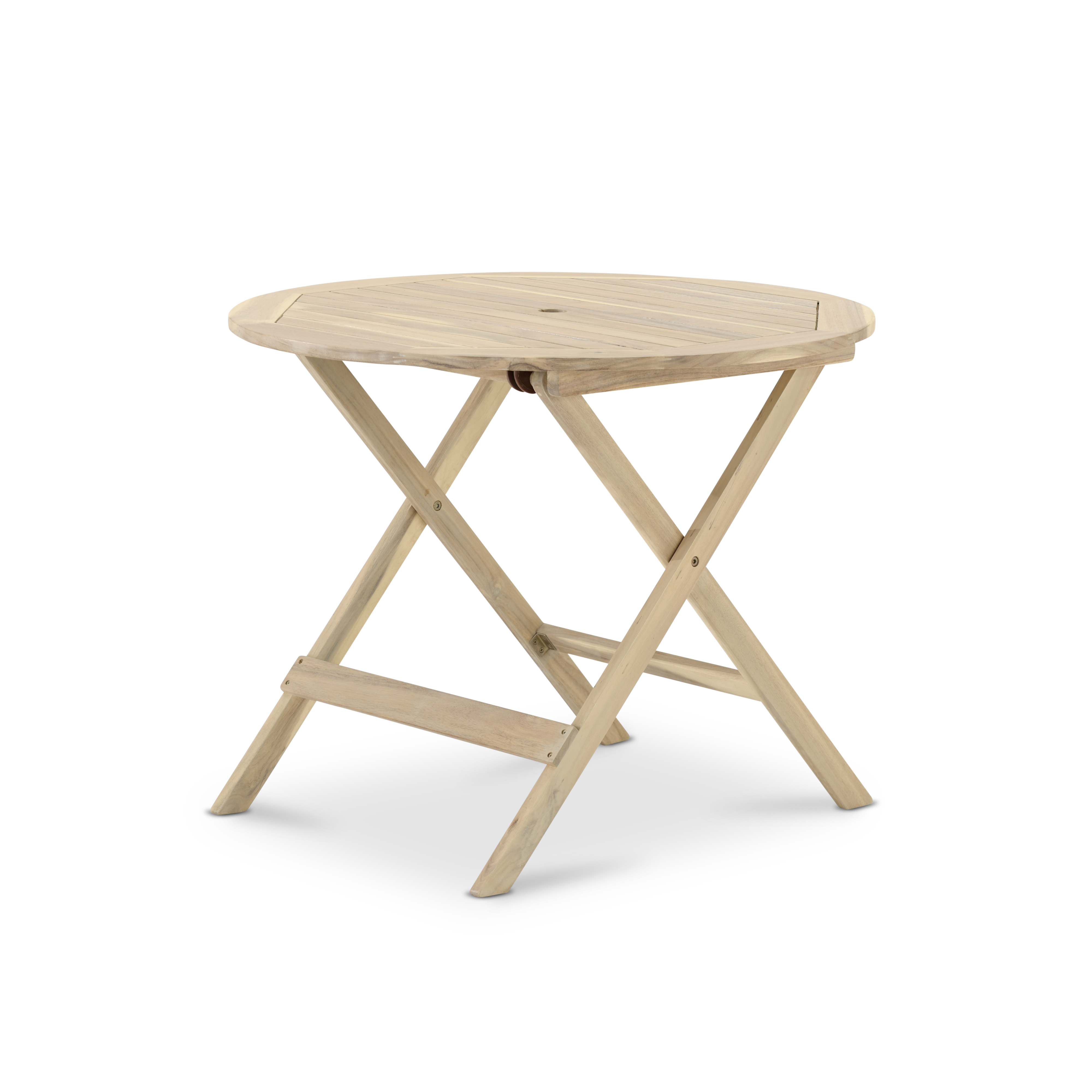 Table à manger de jardin ronde pliante 90cm en bois